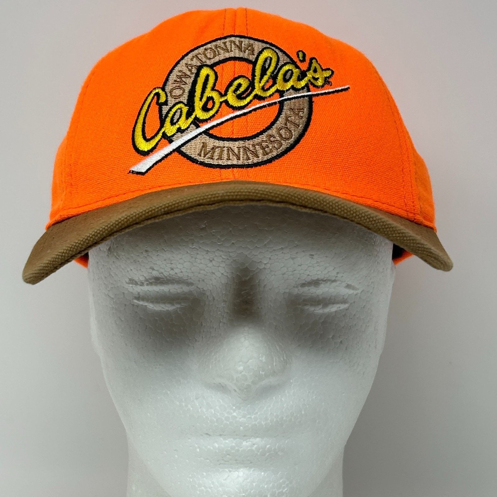 Cabelas Vintage Cabelas Hat Baseball Cap Owatonna Minnesota Orange Size ONE SIZE - 2 Thumbnail