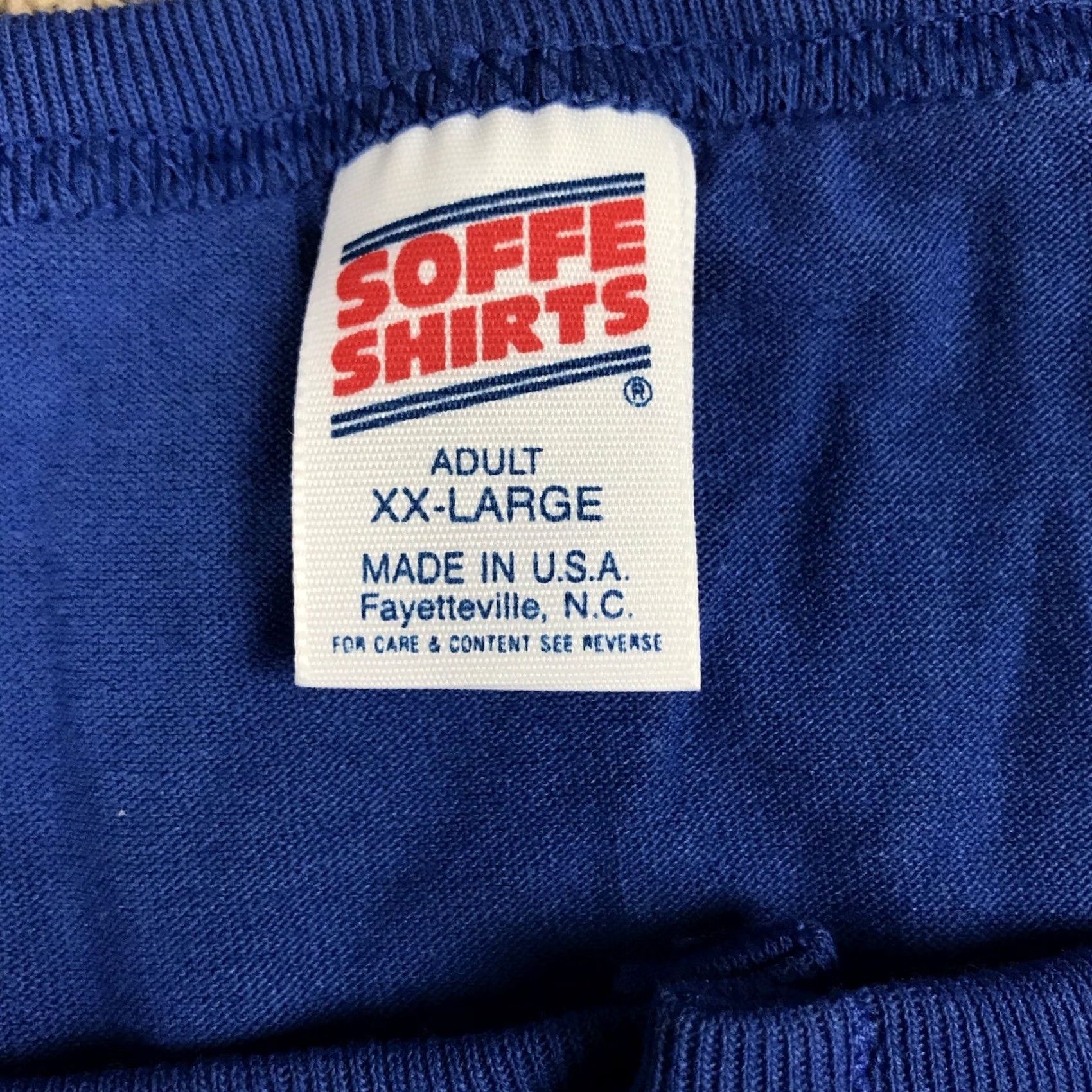 Soffe VINTAGE Soffe T-Shirt Henley 2XL Adult Blue Short Sleeve Single Stitch 90s Mens Size US XXL / EU 58 / 5 - 2 Thumbnail
