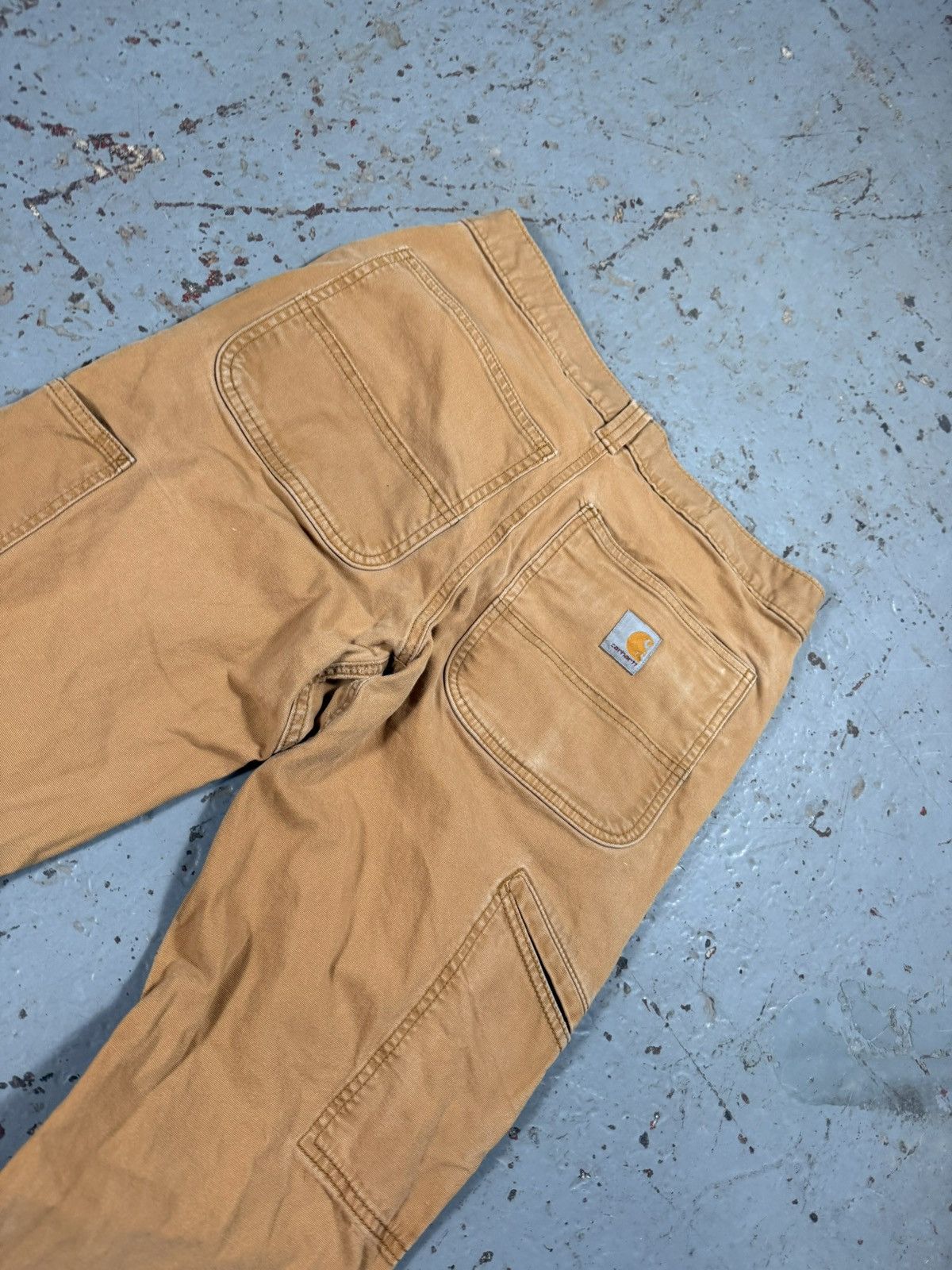 Carhartt Vintage Beige Distressed Carhartt Double Onees Size US 31 - 6 Thumbnail