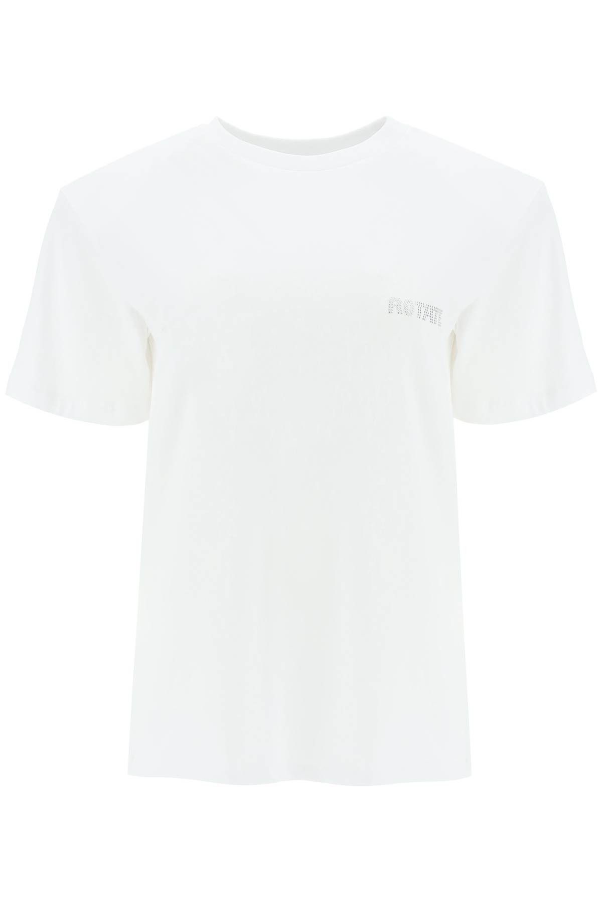 image of Rotate Birger Christensen Rotate Crystal Cut-Out T-Shirt in White, Women's (Size Small)