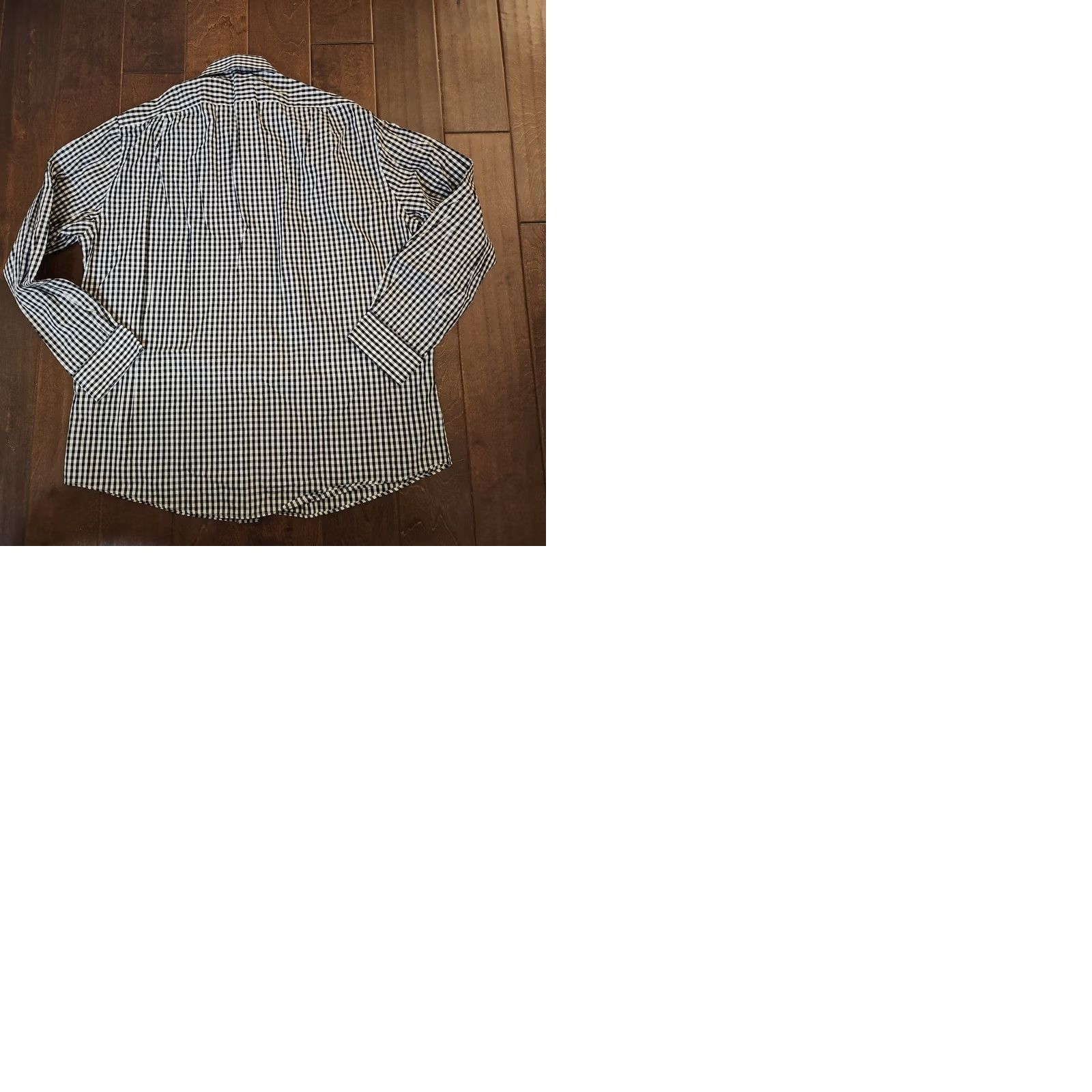 Dockers DOCKERS Dress Shirt Men XL White Black Checkered Fitted Stretch Collared Long Sleeve Button-Front Cotton Size 46R - 10 Thumbnail