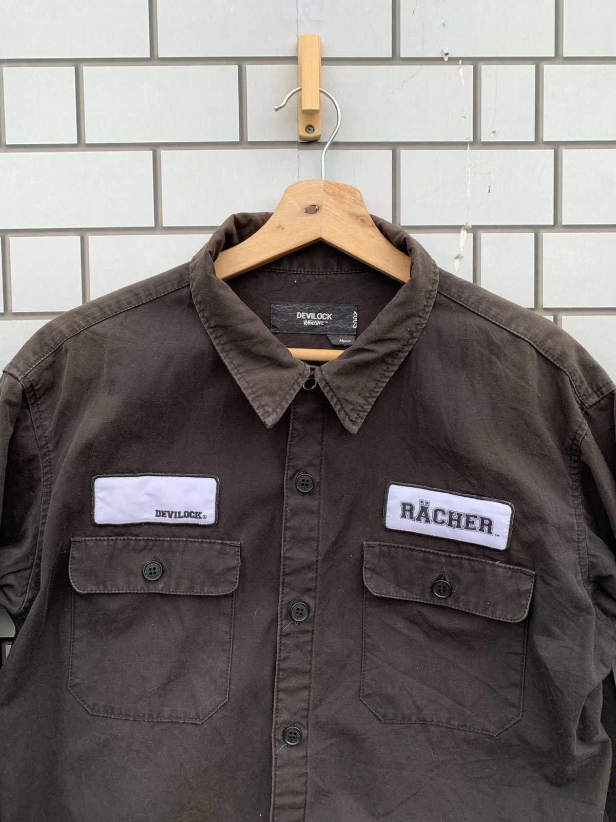 Devilock Vintage Devilock Venggance Sun Faded Workwear Shirts Size US M / EU 48-50 / 2 - 3 Thumbnail