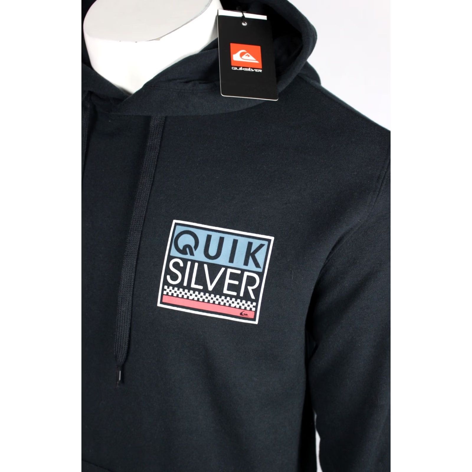 Quiksilver Quiksilver Men's Stacked Box Graphic Hoodie Fleece Sweatshirt M Medium Black Size US M / EU 48-50 / 2 - 4 Thumbnail