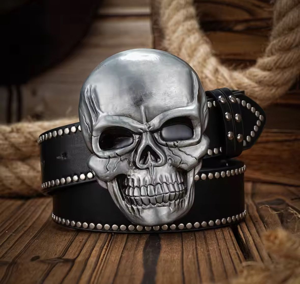Trendy Gothic Punk Costume Pirate Skulls Buckle Belt