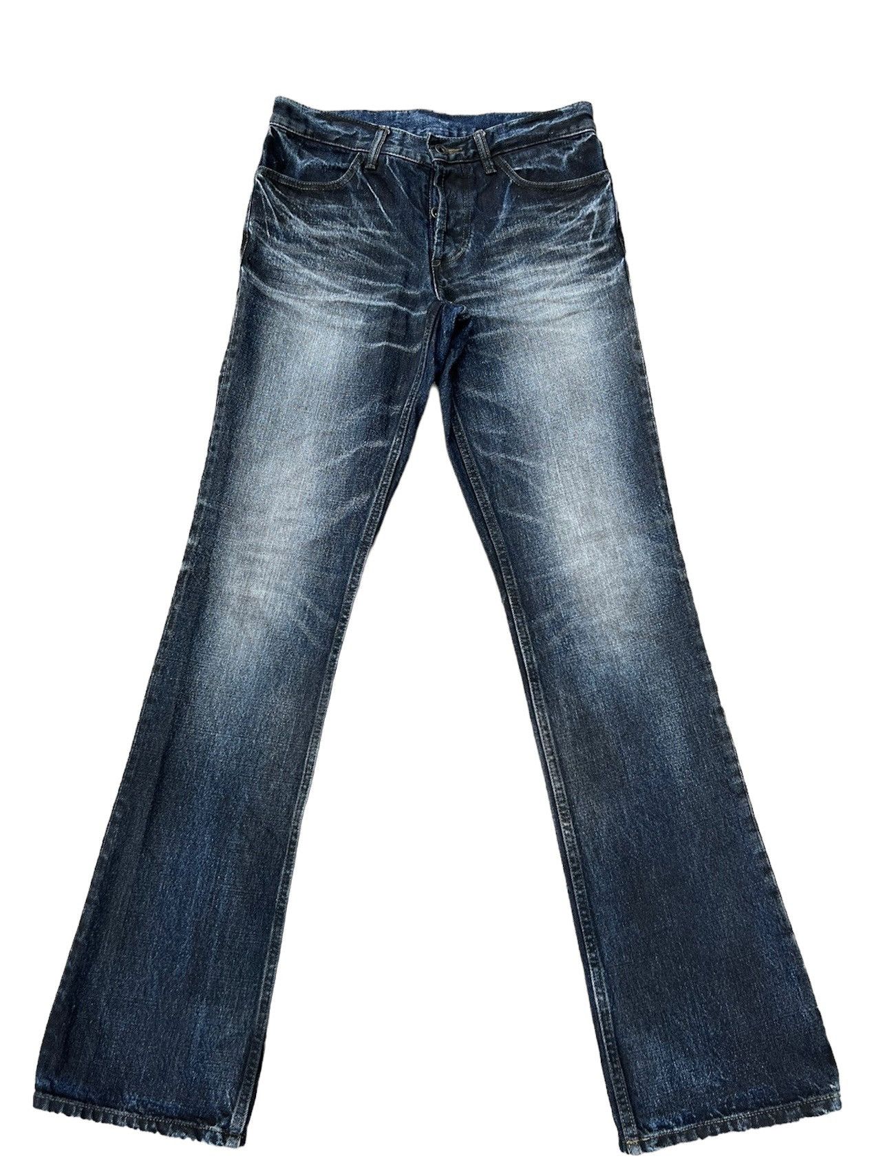 Shellac Shade Japan Waxed Denim Flare Jeans