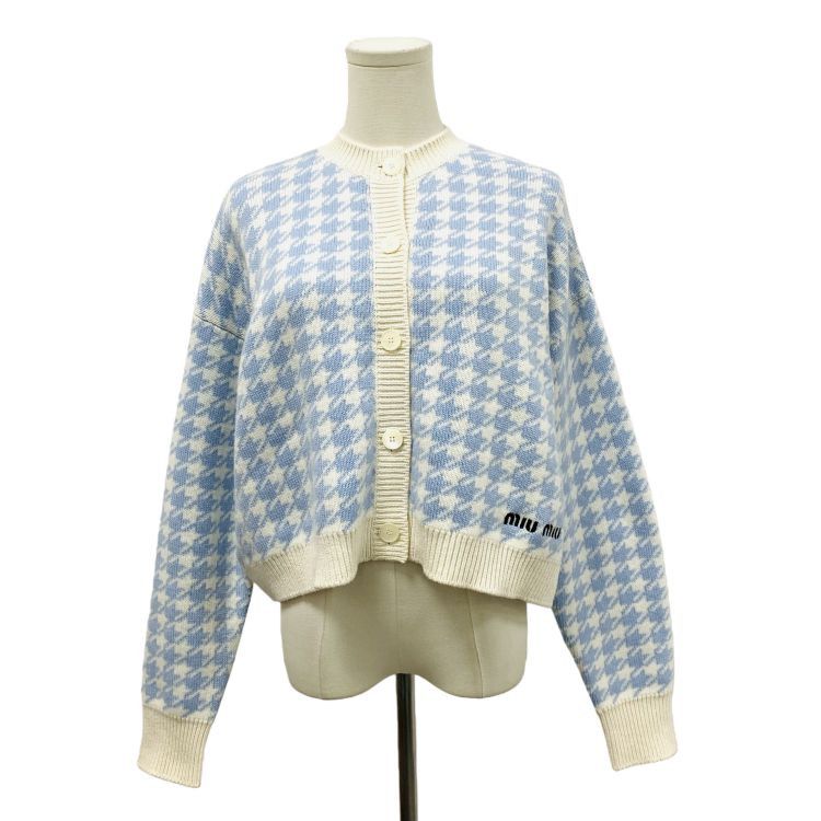 Miu Miu Miu Miu Houndstooth Cardigan Size 38 Size XS / US 0-2 / IT 36-38 - 1 Thumbnail