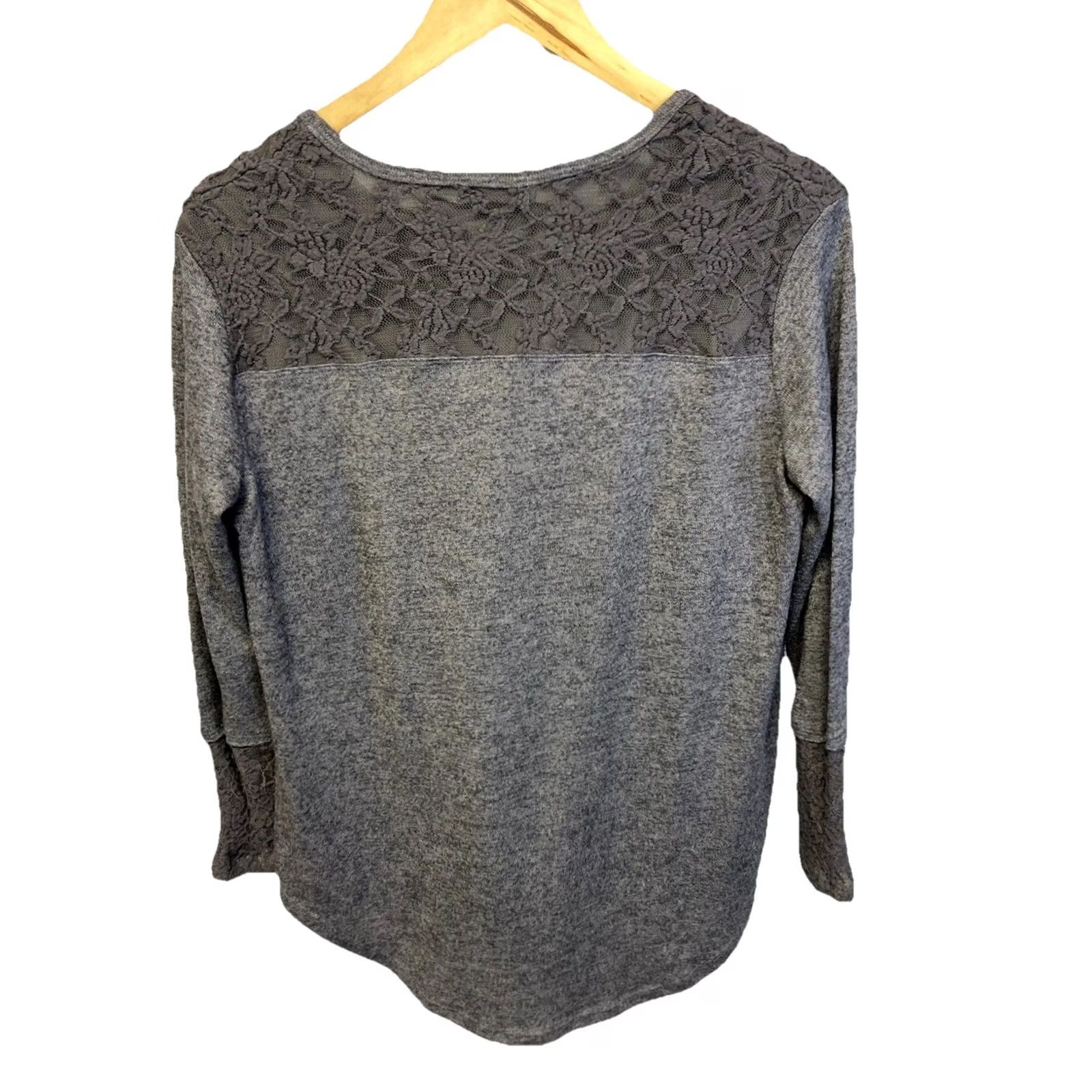 Vintage Unity World Boho Lace Rhinestones Mixed Media Top Women’s S Gray Size S / US 4 / IT 40 - 7 Thumbnail