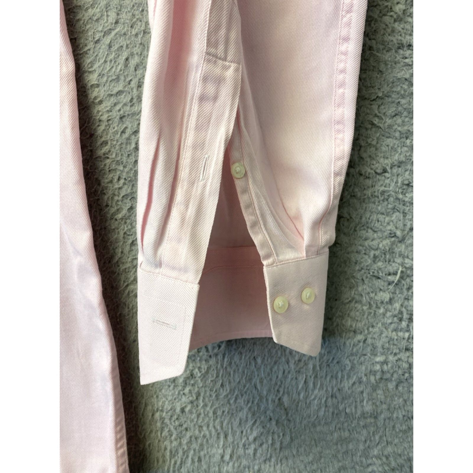 Lorenzo Uomo Lorenzo Uomo Dress Shirt Pink Men 17 34/35 Solid Long Sleeve Button 100% Cotton Regular Classic Designer Mens Size 46R - 6 Thumbnail