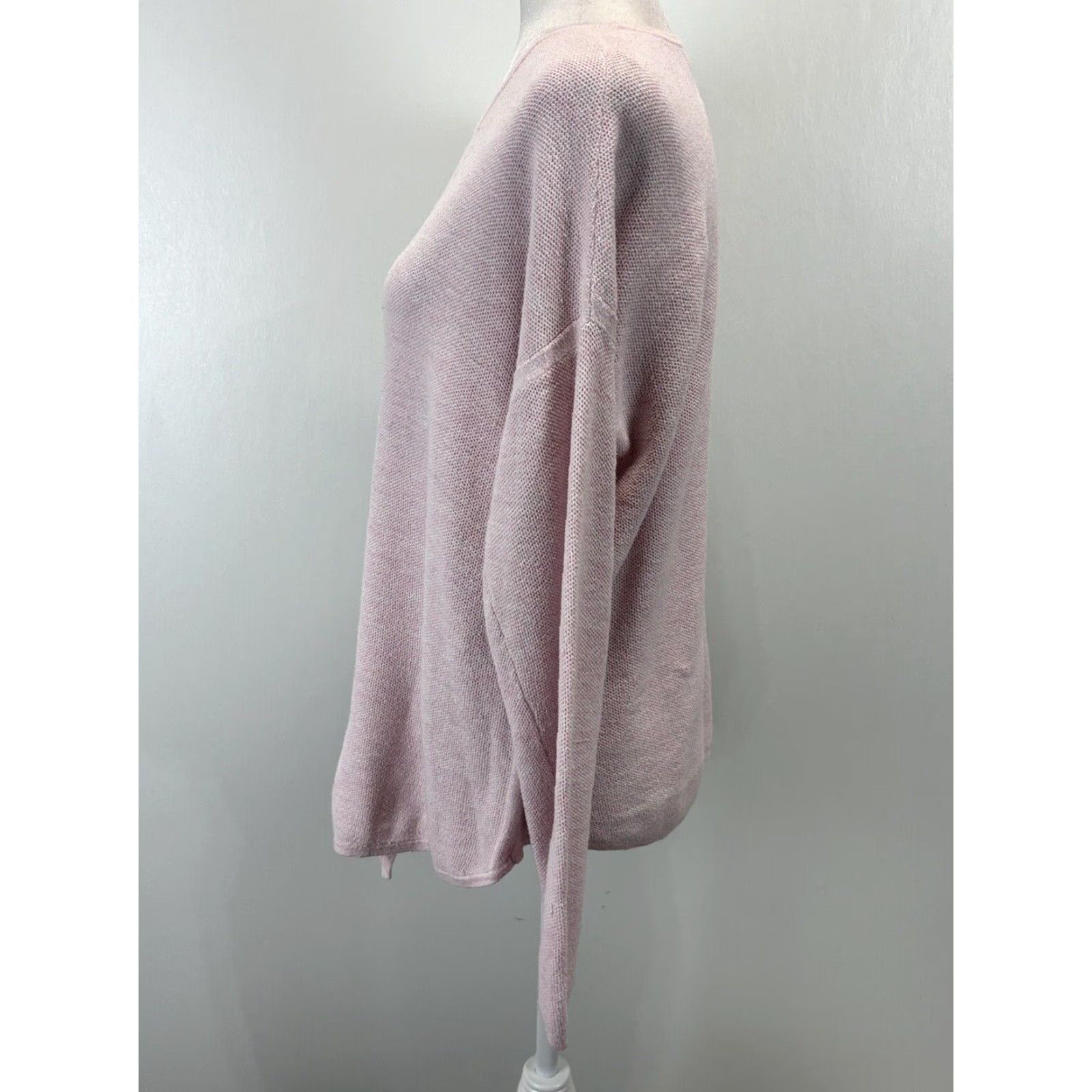 J. Jill J. Jill Tie Front Sweater Women's Large Pink Beach Coastal Cotton Blend Size L / US 10 / IT 46 - 2 Thumbnail