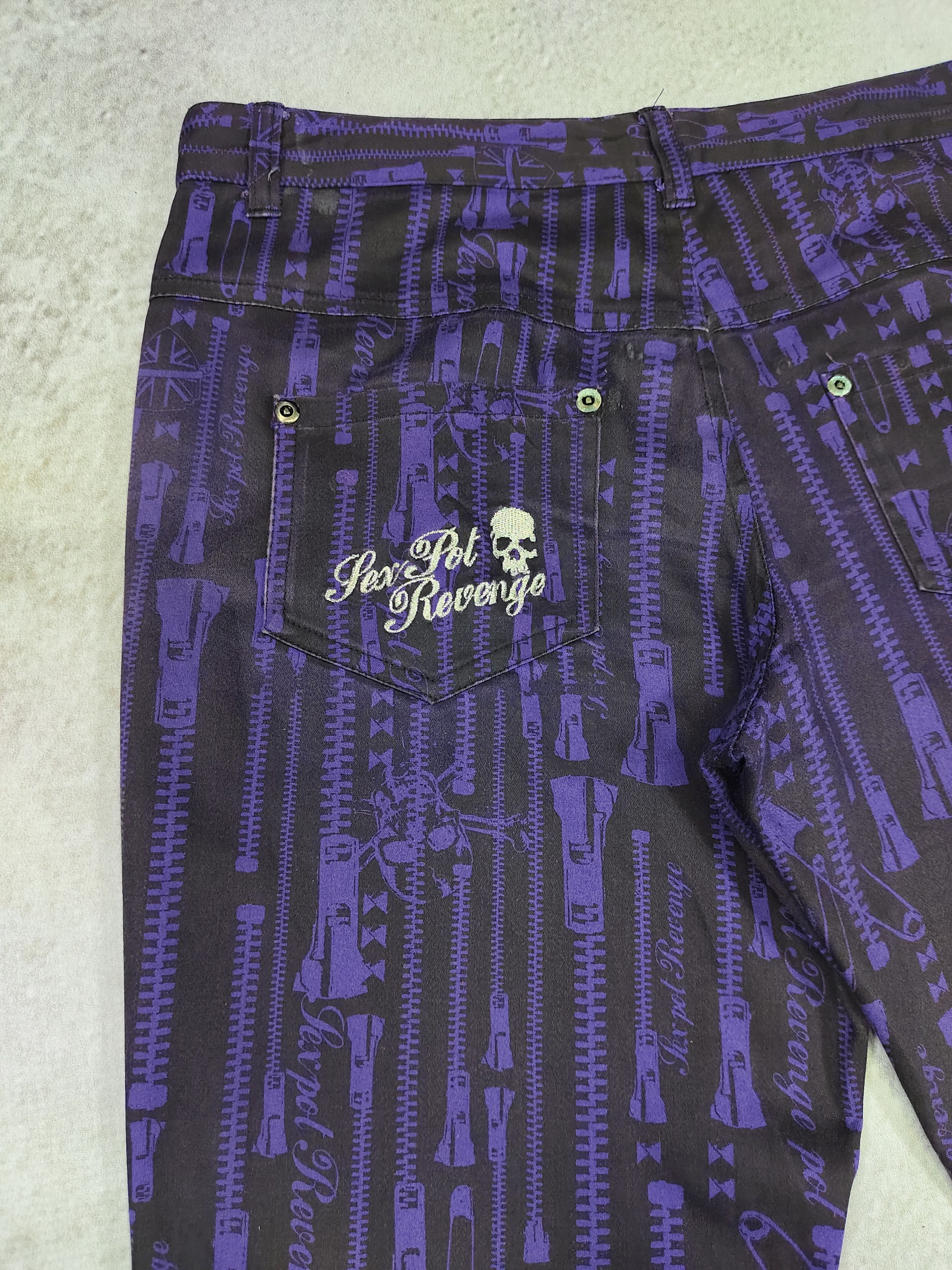 Sex Pot ReVeNGe 00s Sex Pot Revenge🇯🇵Archive Zipper Print Punk Skinny Pant Size US 30 / EU 46 - 6 Thumbnail
