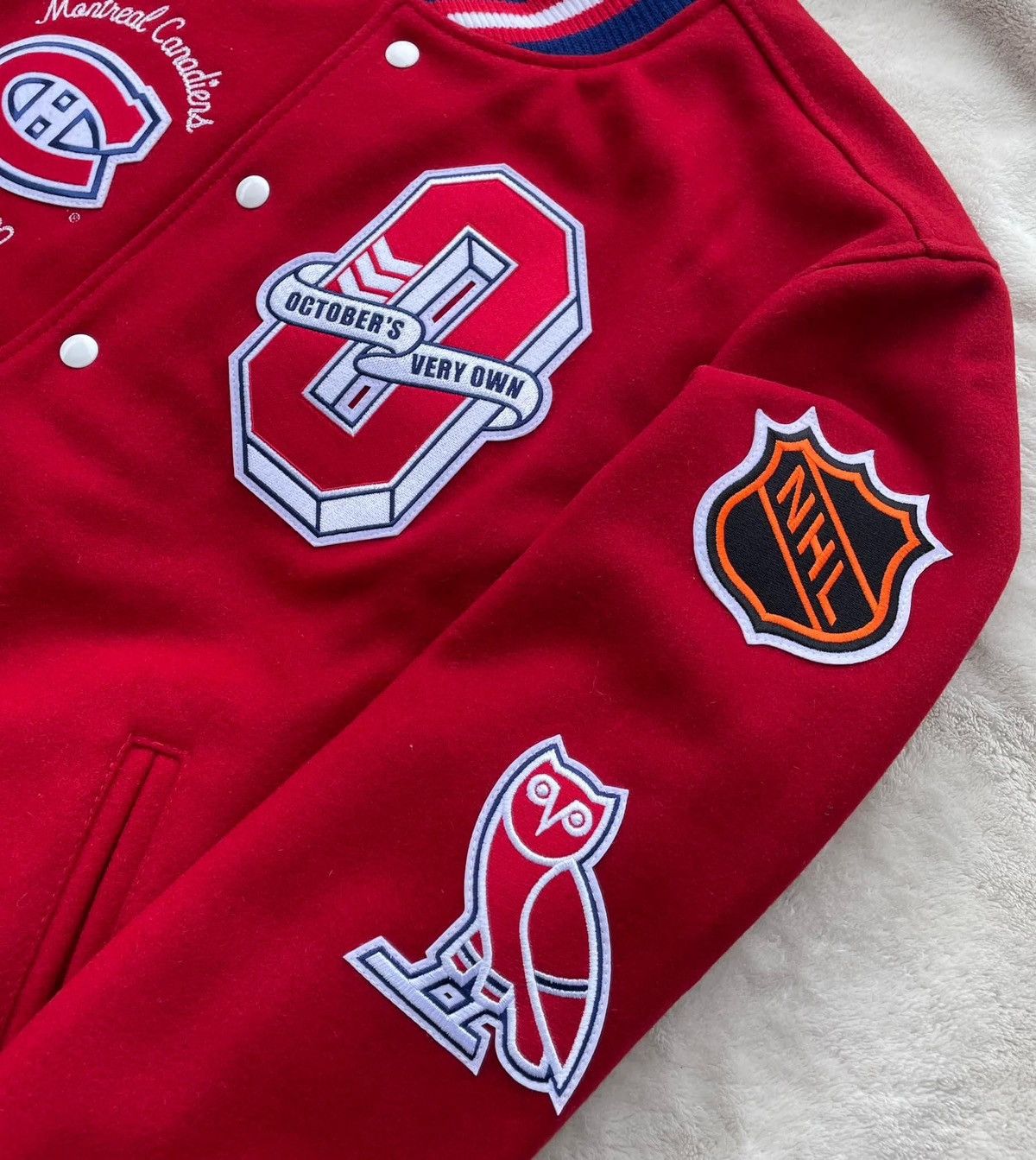 NHL × October's Very Own OVO x Montreal Canadians Varsity Jacket 3XL Size US XXL / EU 58 / 5 - 2 Thumbnail