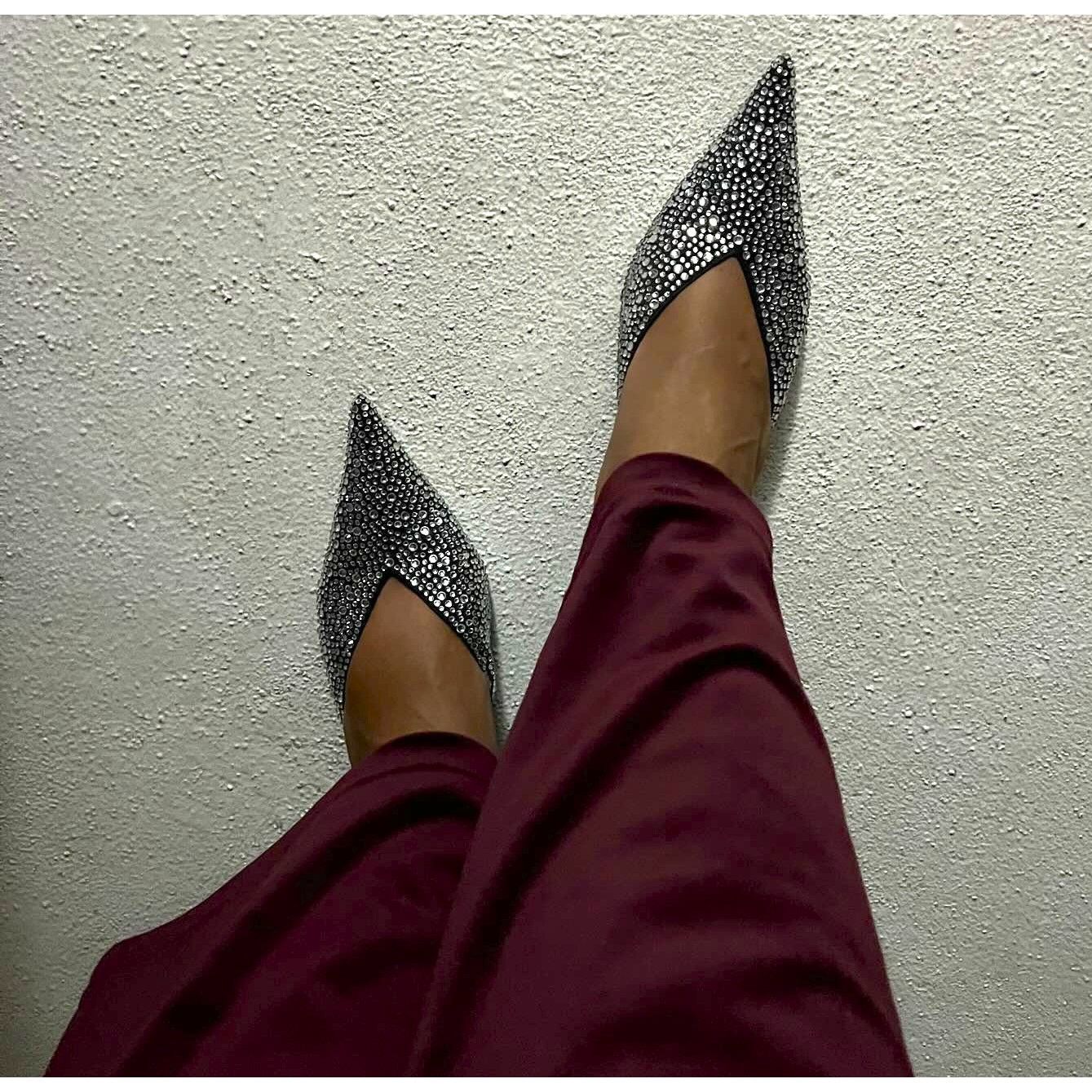 Mango MANGO Bejeweled Pointed Mules NWT Size US 6.5 / IT 36.5 - 11 Thumbnail