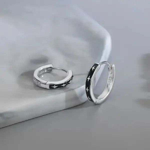 Other 925 Silver Plated Small Silver Hoop Earrings for Men Women Size ONE SIZE - 1 Thumbnail