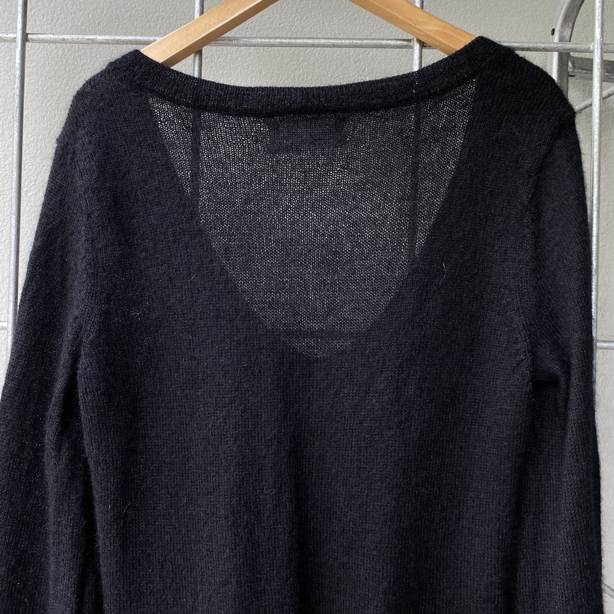 Tsumori Chisato TSUMORI CHISATO Black Soft Mohair V-Neck Knit Sweater Size XS / US 0-2 / IT 36-38 - 10 Thumbnail