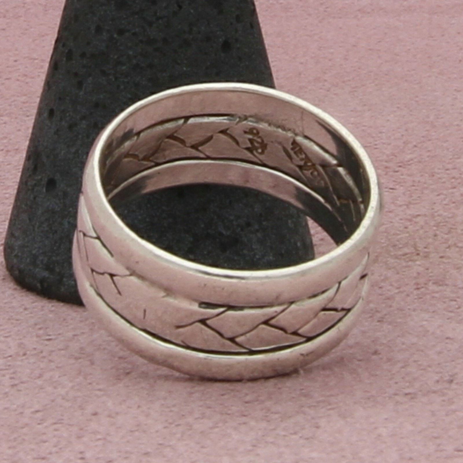 Mexicana mexico sterling silver mens woven band ring size 10.5 Size ONE SIZE - 3 Thumbnail