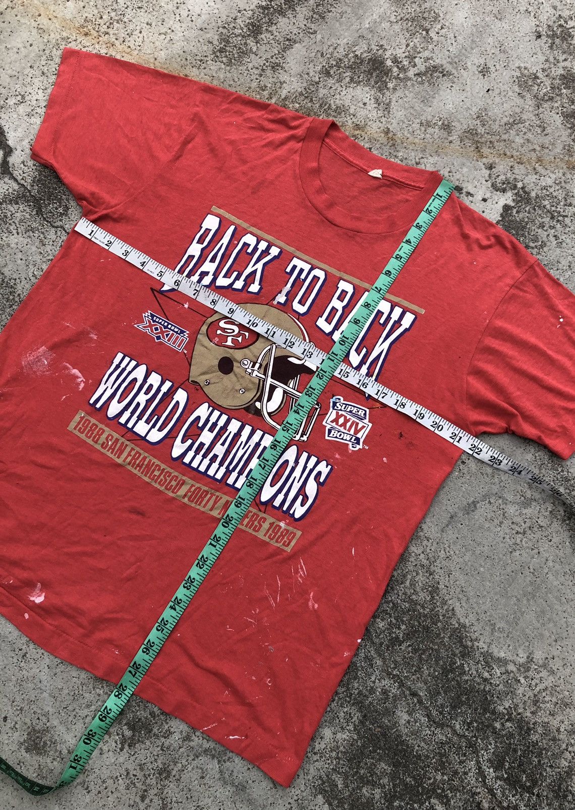 NFL 80s VINTAGE PAINTED 49ers SHIRT Size US XL / EU 56 / 4 - 10 Thumbnail