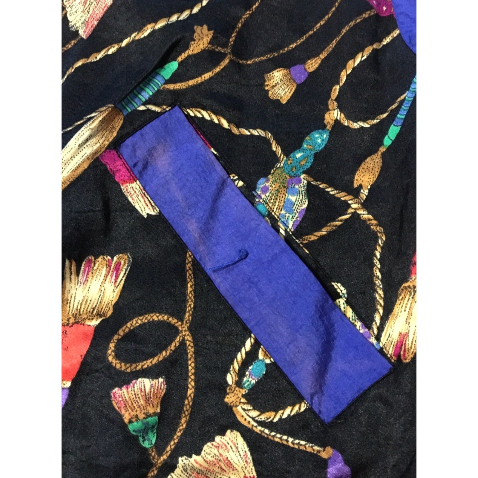 Vintage VINTAGE Kaos Jacket Womens L 80s 90s Gold Rope Tassel Windbreaker Black USA Abstract Art Hip Hop Size L / US 10 / IT 46 - 3 Thumbnail