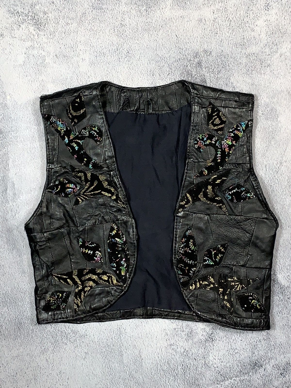 Other Vintage 80s style wmns Leather patchwork vest retro size M Size M / US 6-8 / IT 42-44 - 1 Thumbnail
