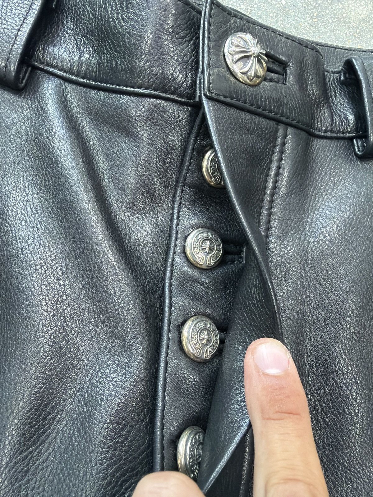 Chrome Hearts Chrome Hearts St Barth Exclusive Fleur Knee Leather Pants Size US 30 / EU 46 - 4 Thumbnail