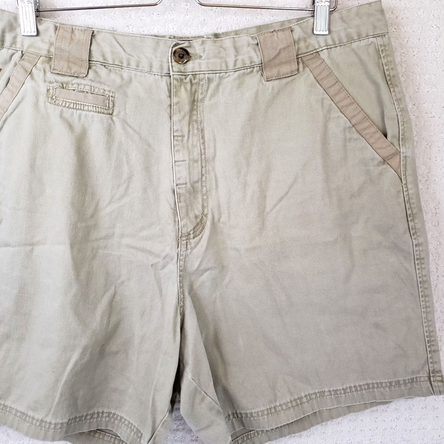 Nautica Pusser's B.V.L Men's Cargo Short Beige Cotton 38 Modern Island Tropical Safari 7in Inseam Zip Pockets Mens Regular Size US 38 / EU 54 - 3 Thumbnail