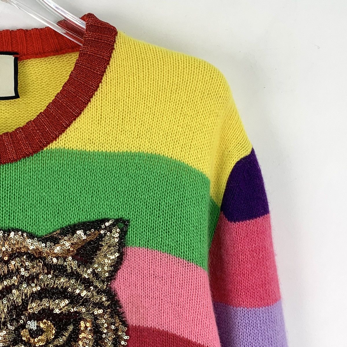 Gucci Gucci Tiger Head Sequin Wool Long Sleeve Knit Sweater K26WX Size M / US 6-8 / IT 42-44 - 3 Thumbnail
