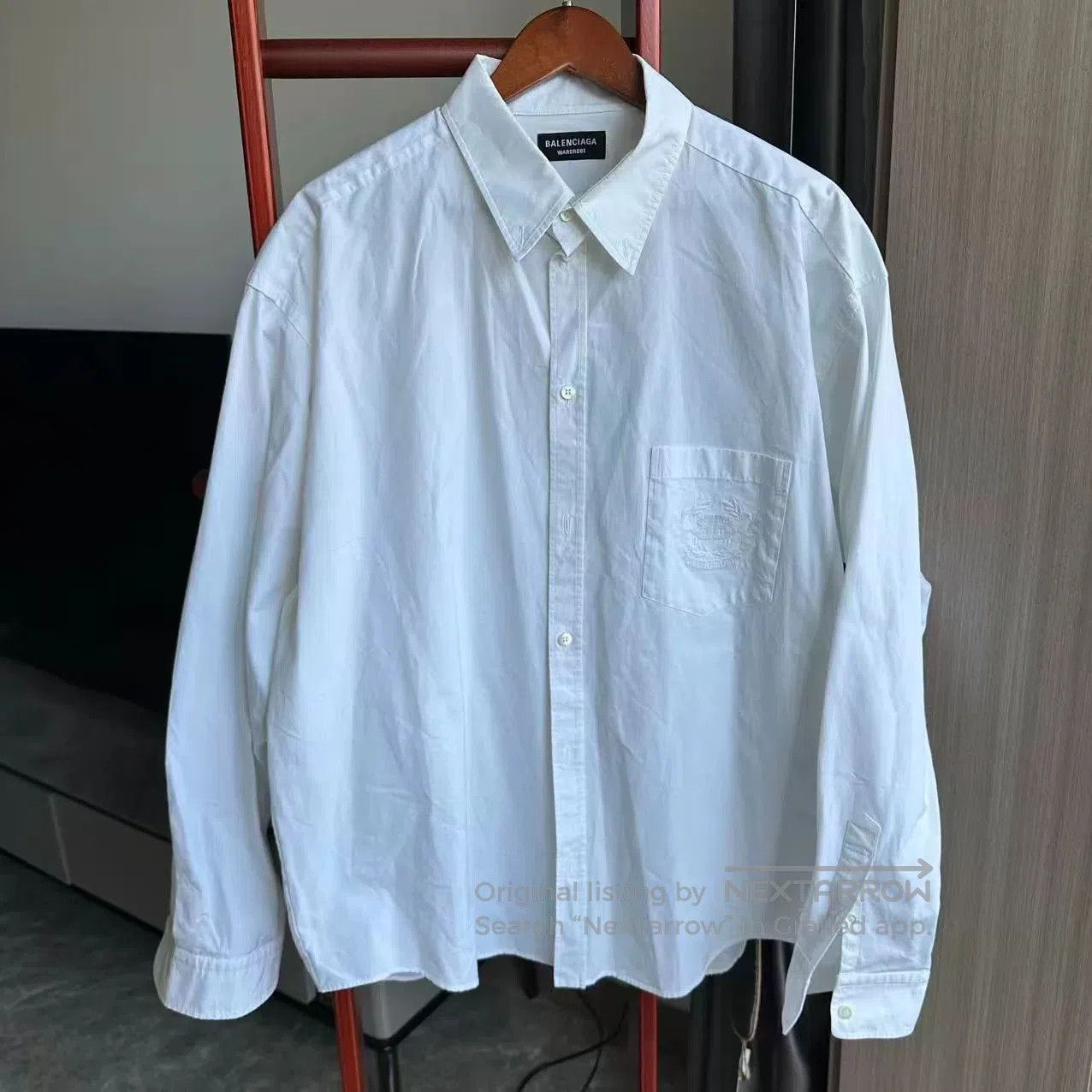 Balenciaga white embroidered shirt jacket by Balenciaga. Size US L / EU 52-54 / 3 - 1 Thumbnail