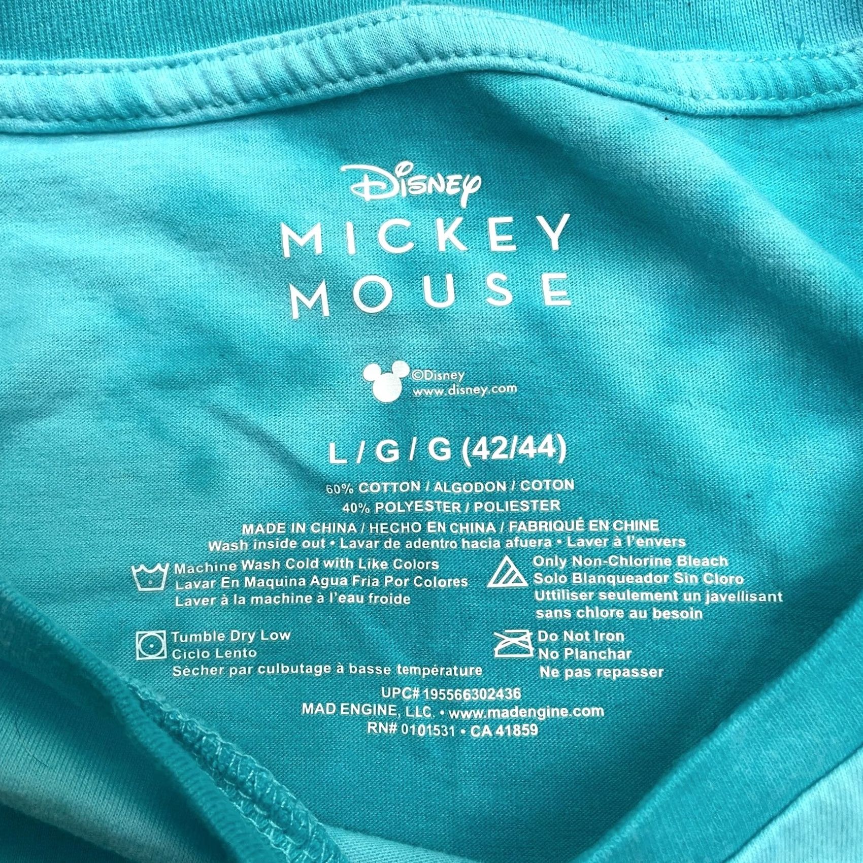 Disney Disney Mickey Mouse Graphic T-Shirt Mens Large Blue Tie-Dye Crew Neck Tee Size US L / EU 52-54 / 3 - 5 Thumbnail