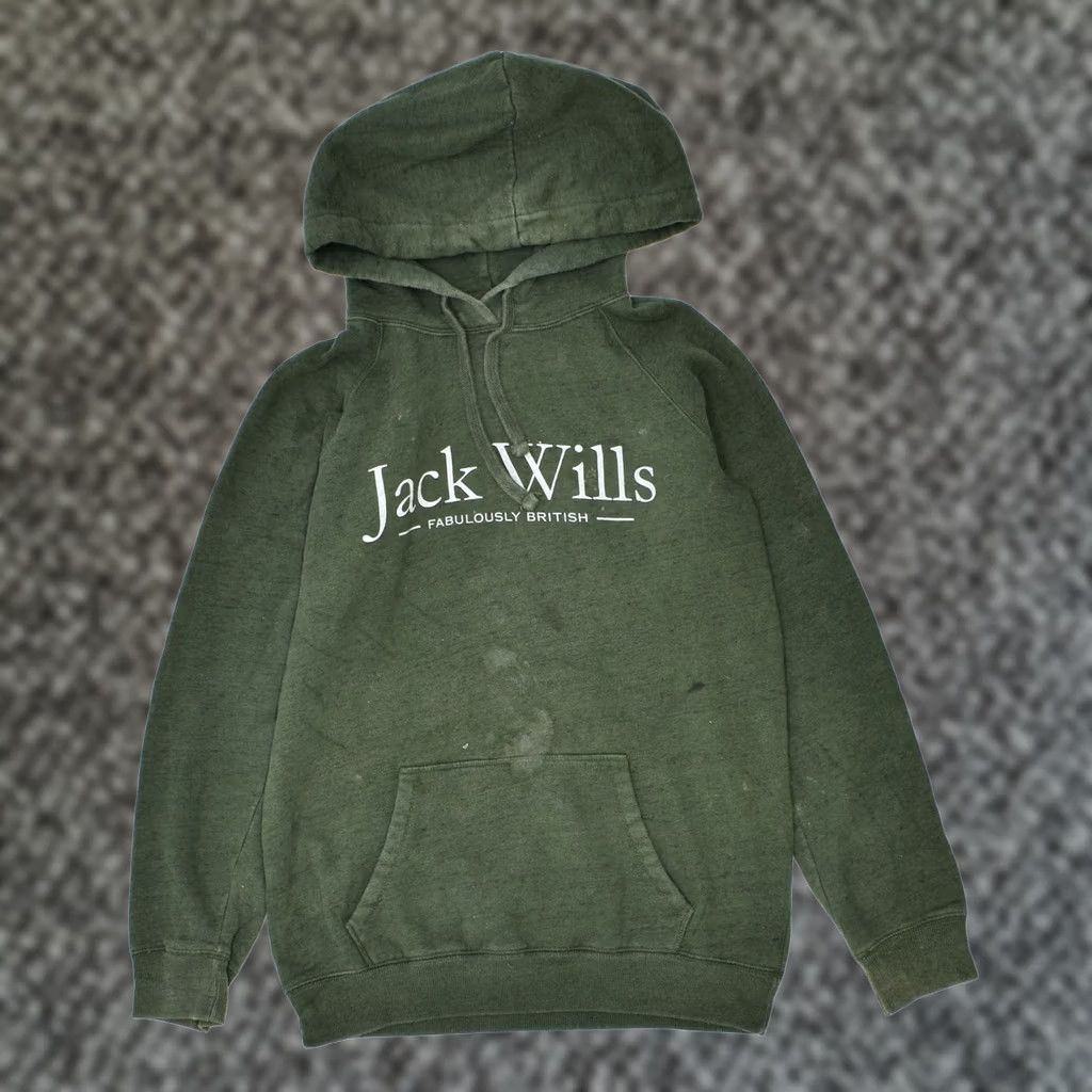 Jack Wills JACK WILLS Womens Green Cotton Graphic Hoodie Jumper UK 6 XS Size M / US 6-8 / IT 42-44 - 1 Thumbnail