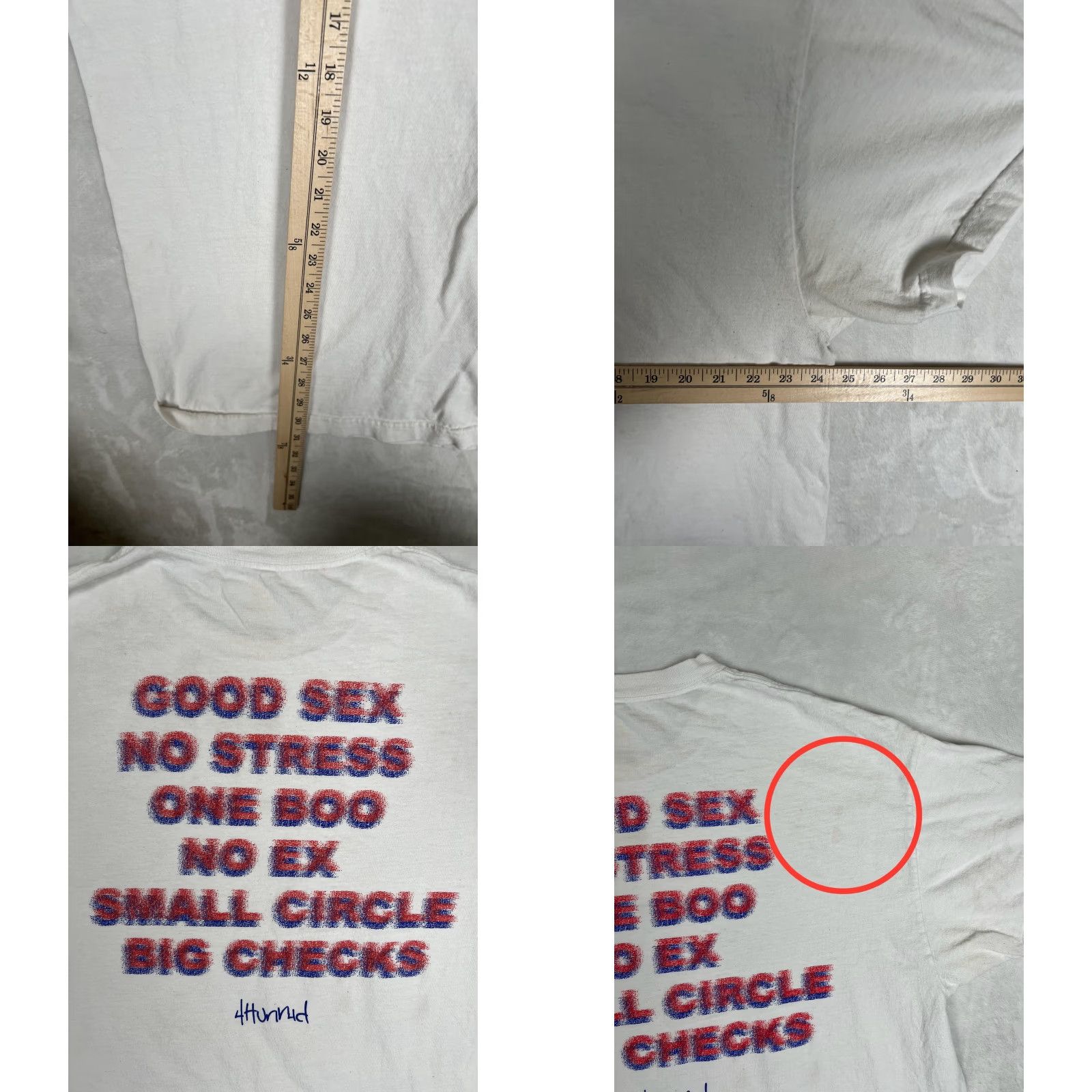 Vintage 4Hunnid Shirt Mens 2XL White Graphic Slogan Good Sex No Stress 4Hunnid Logo Streetwear T-Shirt Mens Size US XXL / EU 58 / 5 - 8 Thumbnail