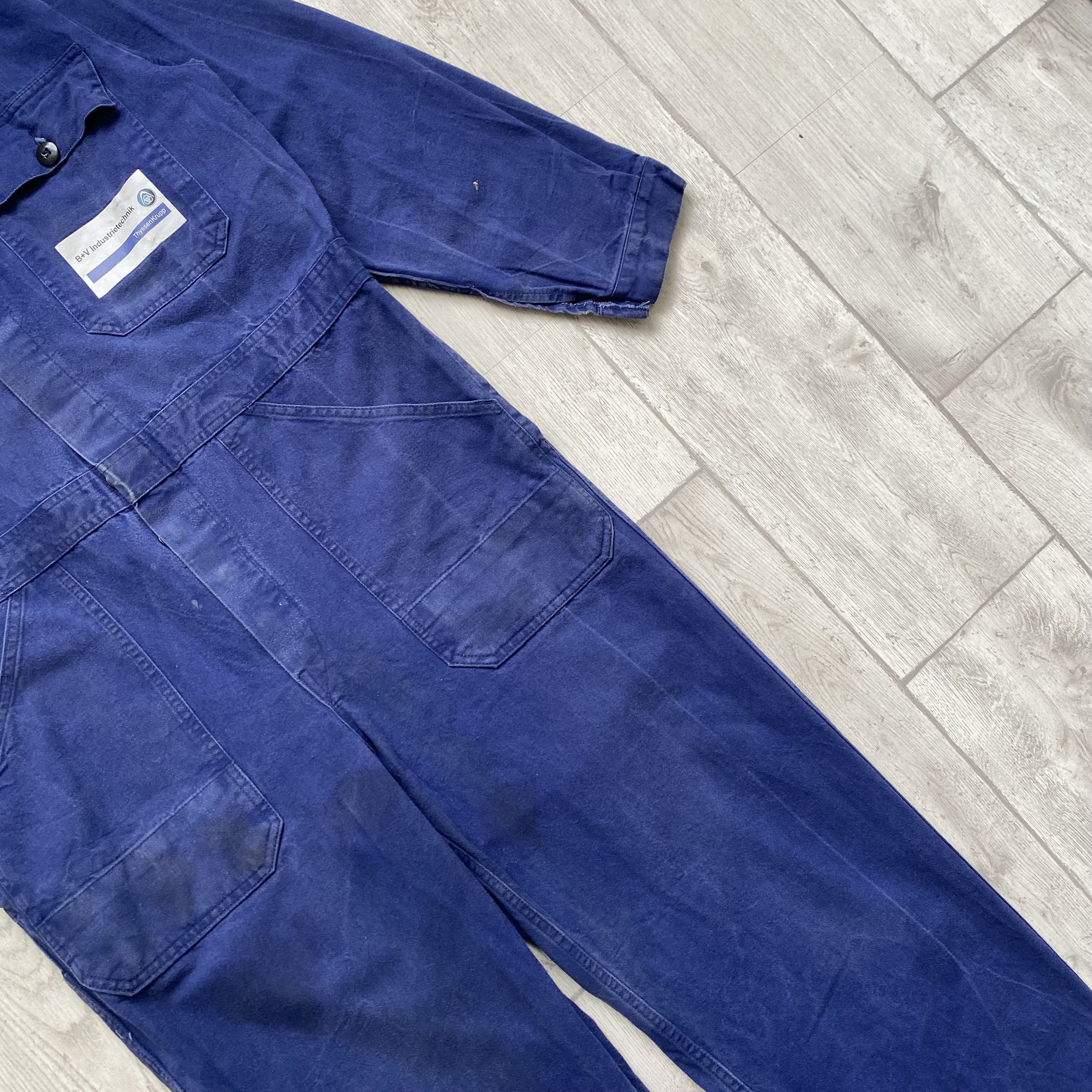 Le Laboureur ⚙️ Vintage 90s Faded French Coverall Sanfor worker jumpsuit Size US 32 / EU 48 - 12 Thumbnail