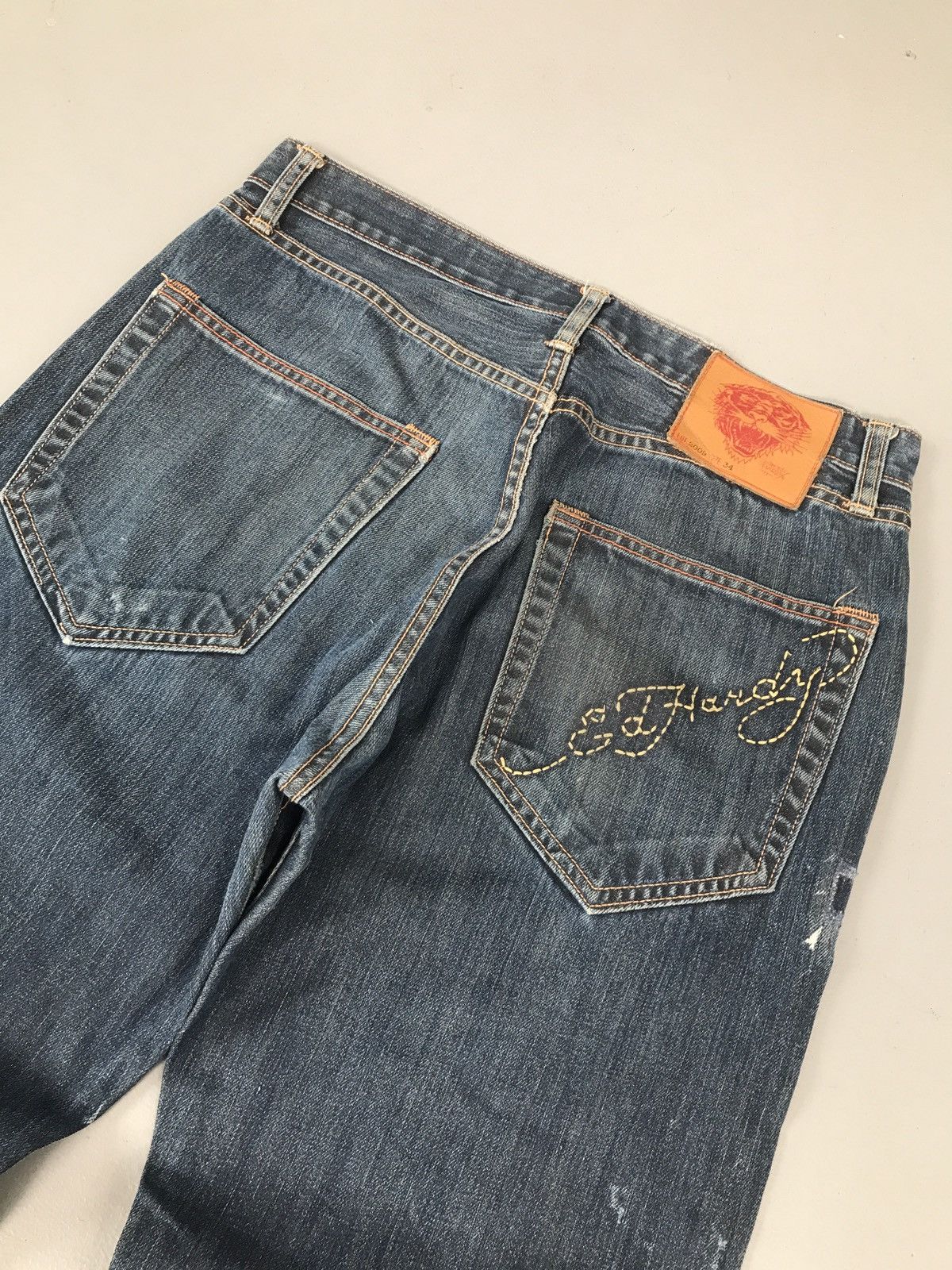 Christian Audigier × Ed Hardy × Vintage Vintage Ed hardy spell out embroidered denim Size US 34 / EU 50 - 8 Thumbnail