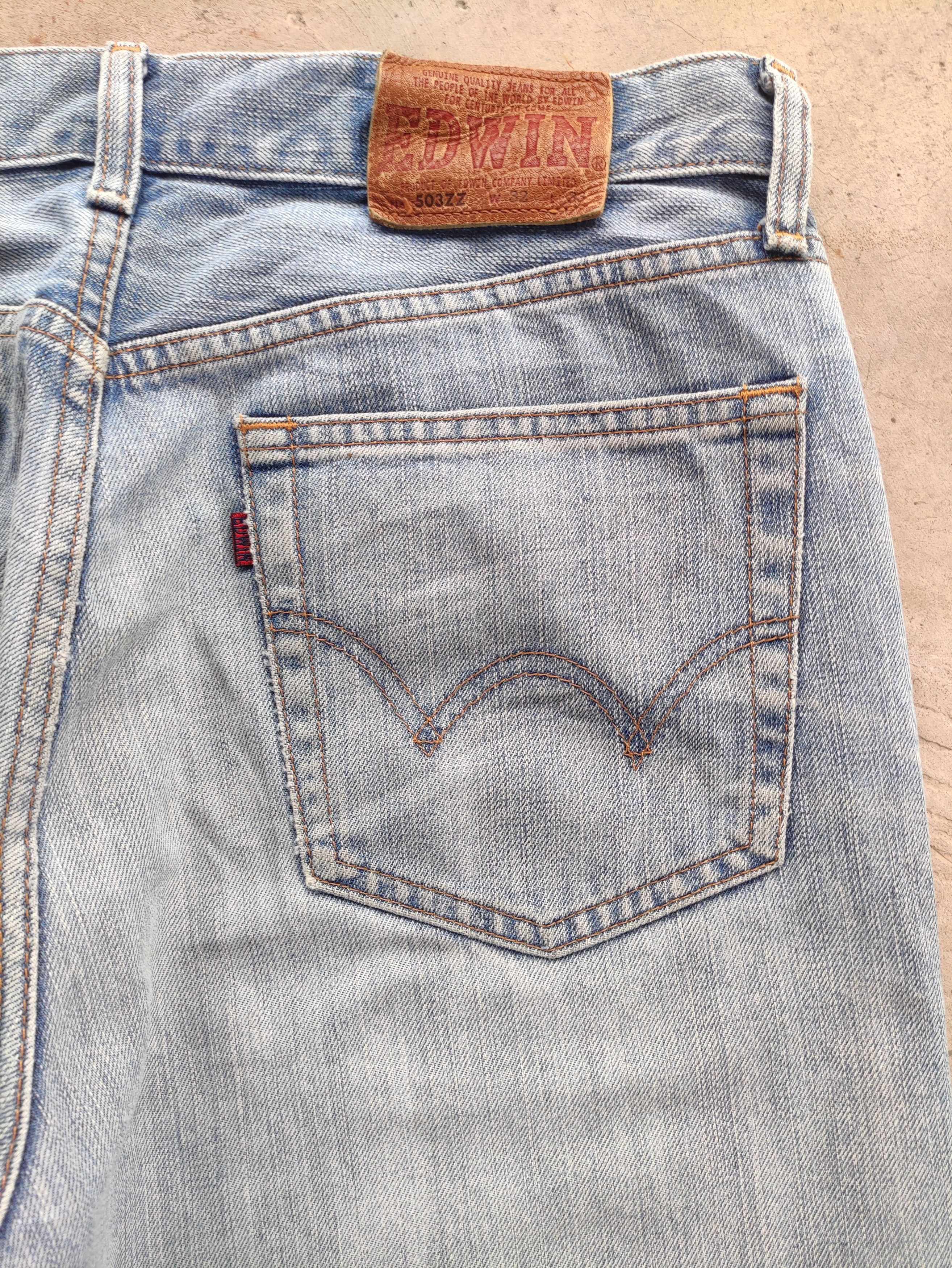 Edwin Vintage Edwin 503 Japan Jean Distressed Faded Denim Size US 32 / EU 48 - 12 Thumbnail