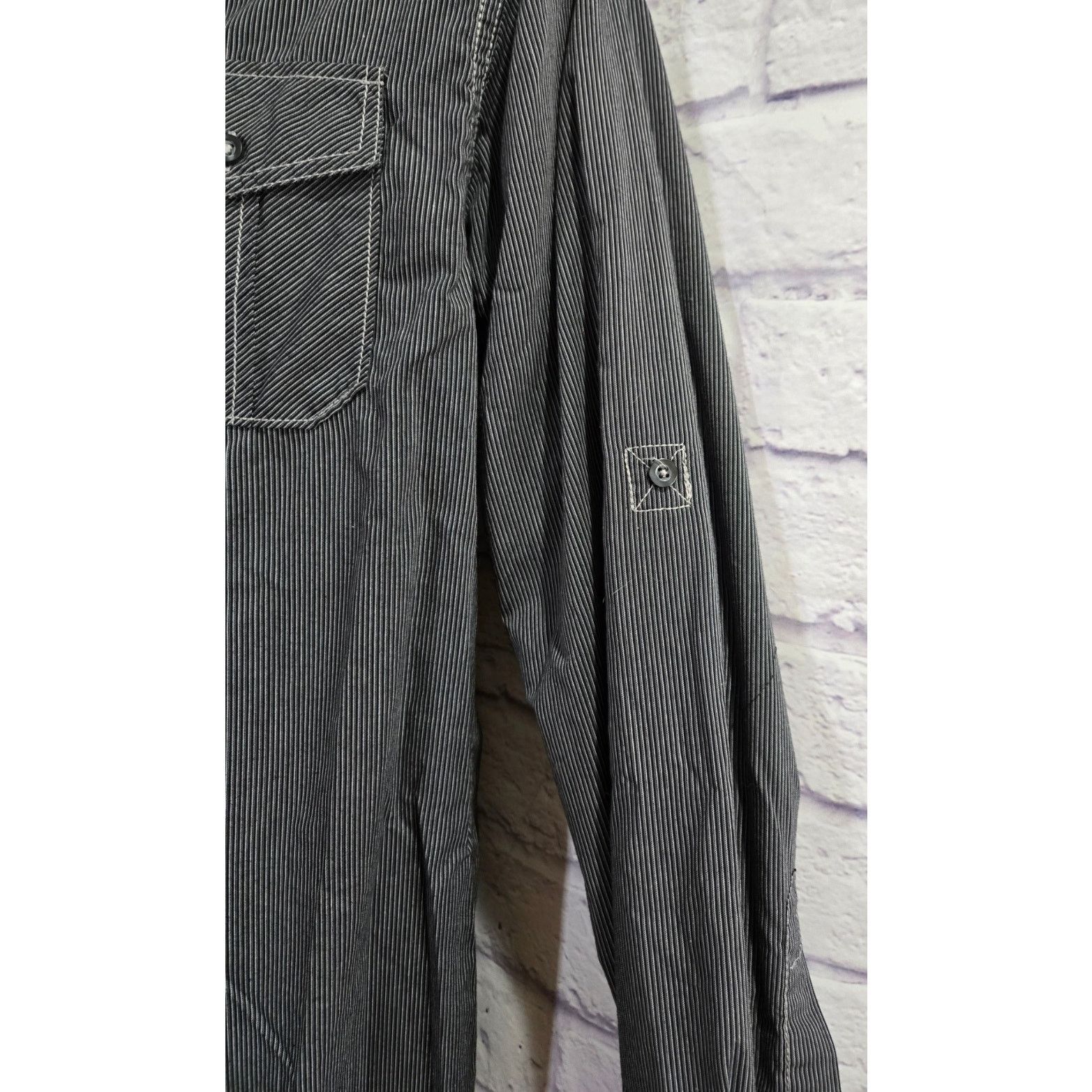 Other Michael Brandon Black White Striped Button Men's Shirt M Size US M / EU 48-50 / 2 - 2 Thumbnail
