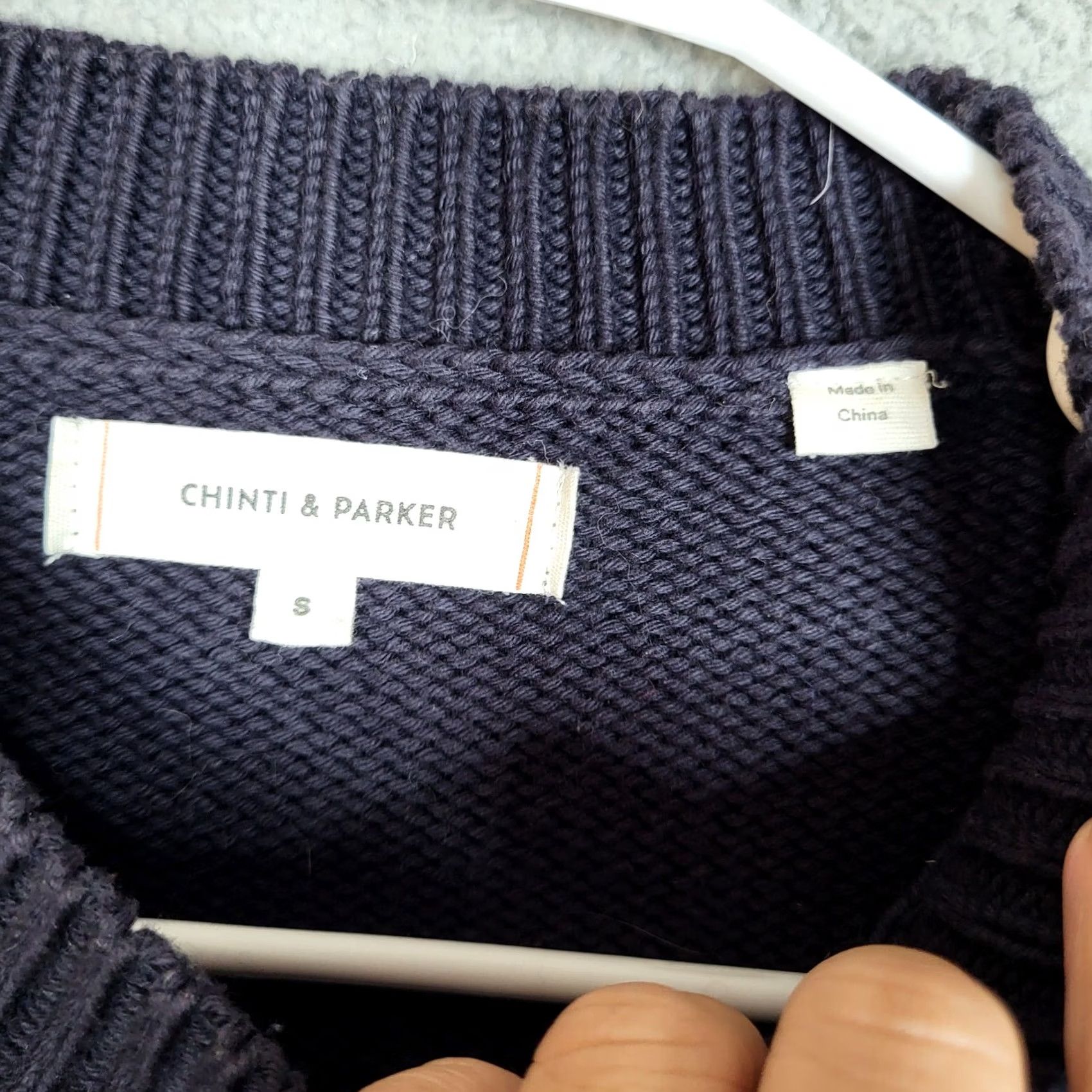 CHINTI & PARKER Chinti and Parker Sweater Women's Navy Blue 100% Cotton Cardigan Size S Crew Neck All Seasons Solid Knit Fall Winter Regular Blue Womens Size S / US 4 / IT 40 - 4 Thumbnail