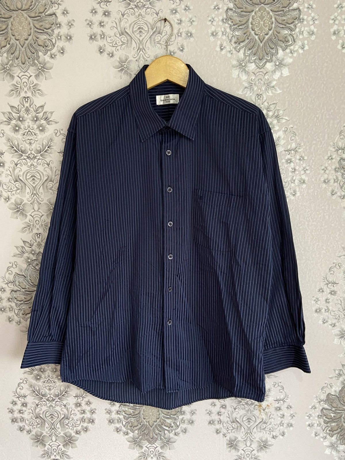 Balenciaga Vintage Balenciaga Button Ups Shirt Striped Size US L / EU 52-54 / 3 - 1 Thumbnail
