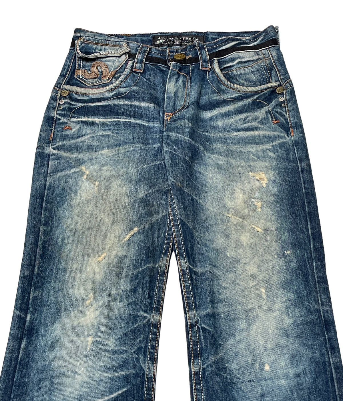 Japanese Brand × Vintage Vintage Japanese Brand Red Pepper Distressed Jeans 2000s Size US 31 - 3 Thumbnail