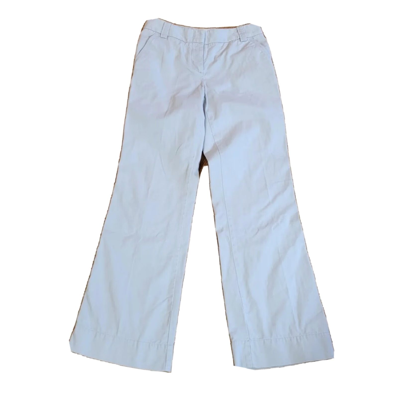 J.Crew J.CREW Pants Womens 10 Beige Twill Flat Front Flare 90s Y2K Vintage Style Dress Pants Womens Size 29" - 2 Thumbnail