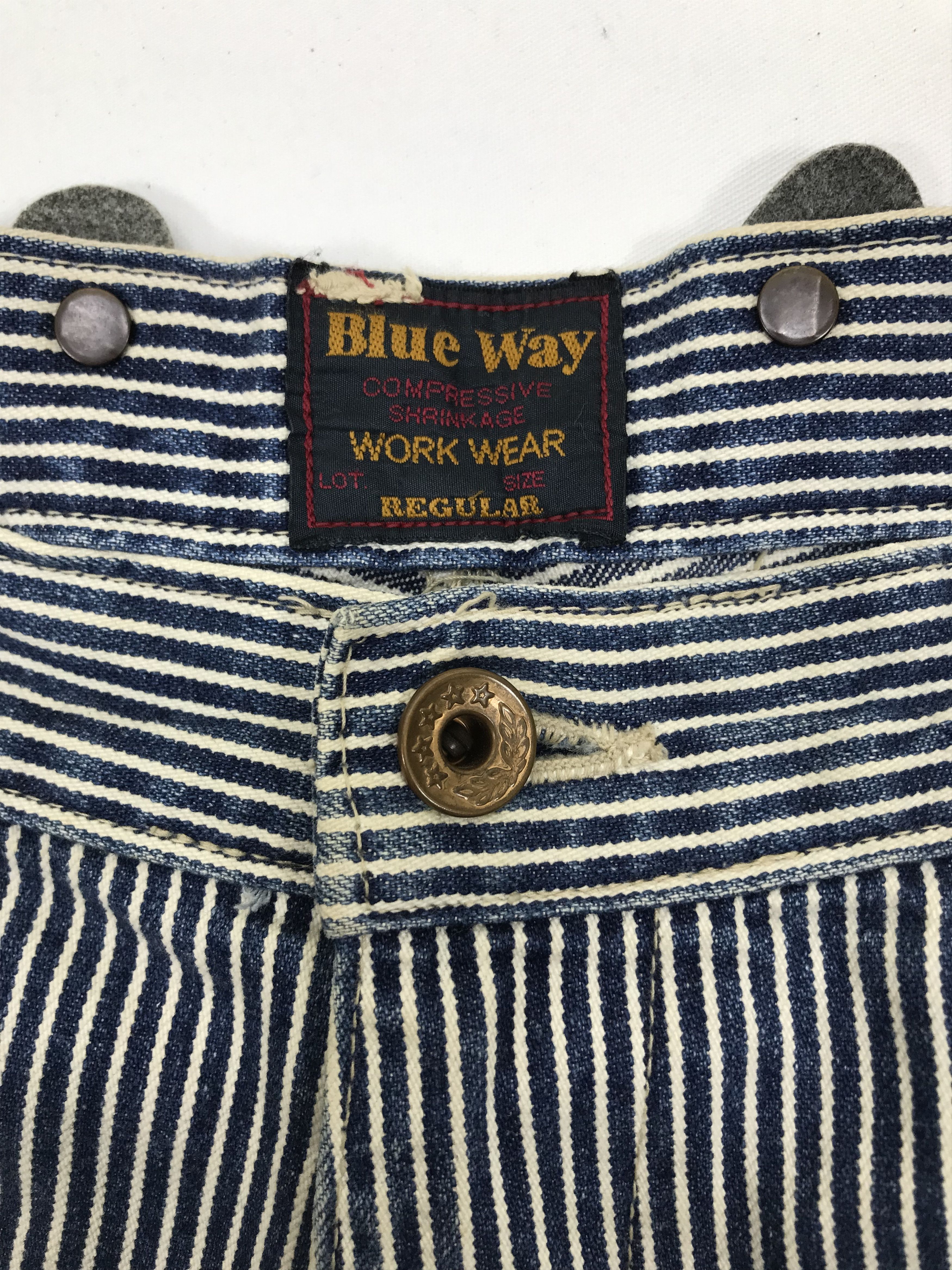 Japanese Brand Vintage Blue Way Hickory Striped Carpenter Jeans Size US 34 / EU 50 - 14 Thumbnail