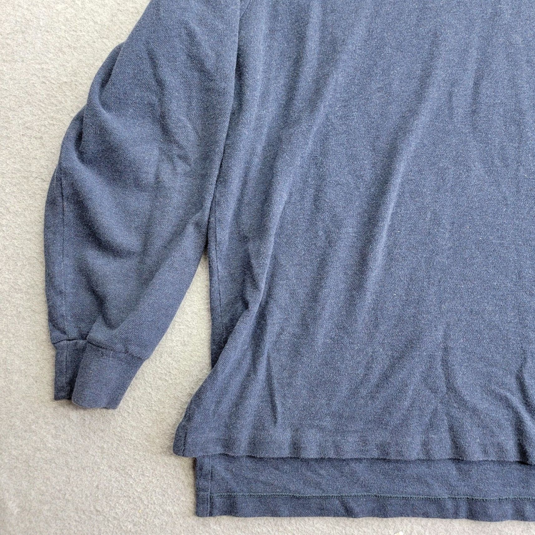 Polo Ralph Lauren VINTAGE Polo Ralph Lauren Polo Shirt Mens XL Blue Long Sleeve Pony Logo Cotton Made USA Size US XL / EU 56 / 4 - 5 Thumbnail