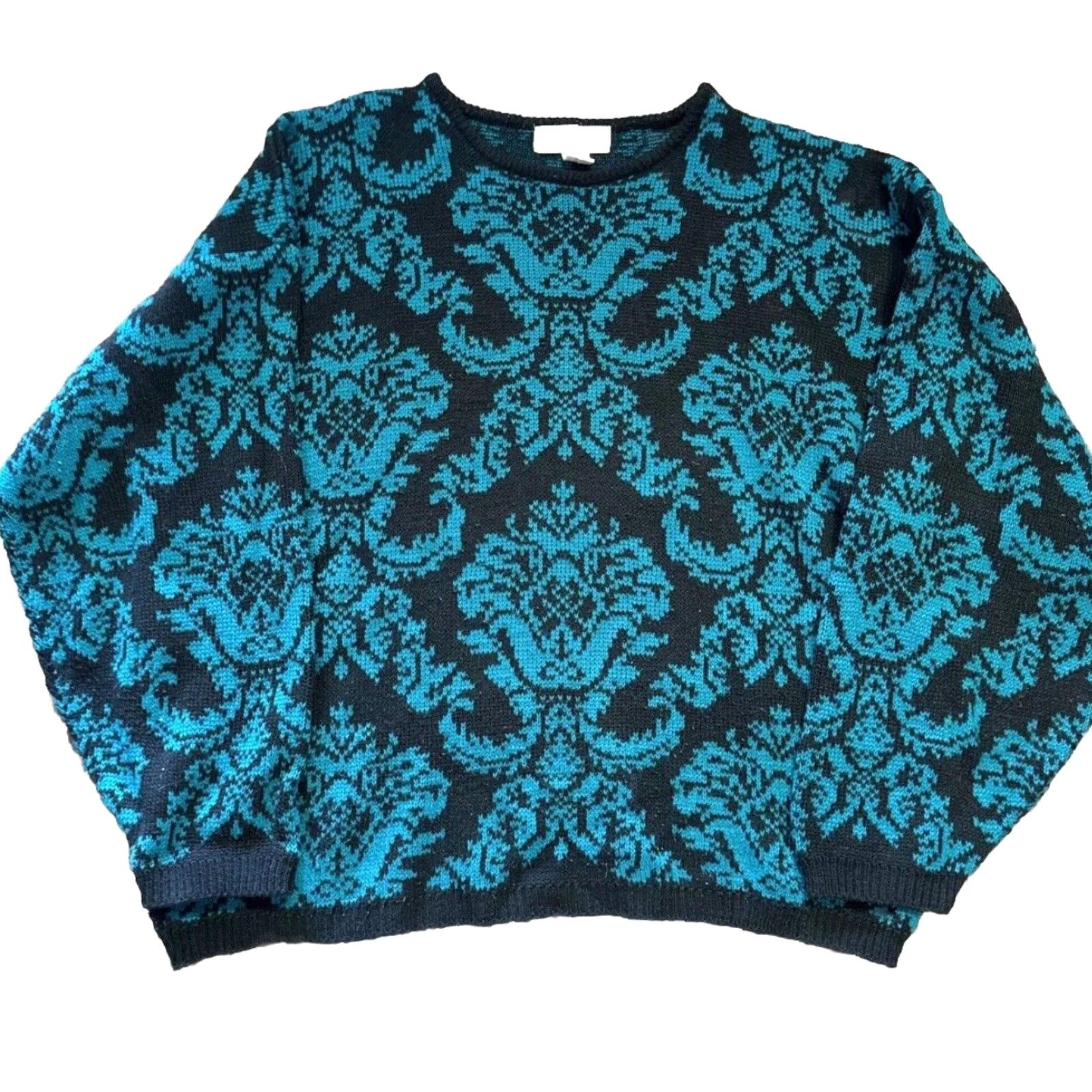 Vintage VINTAGE Venezia Sweater Paisley Knit Acrylic Black 20 Women’s Pullover Size 20 Womens Size 3XL / US 20-22 - 2 Thumbnail