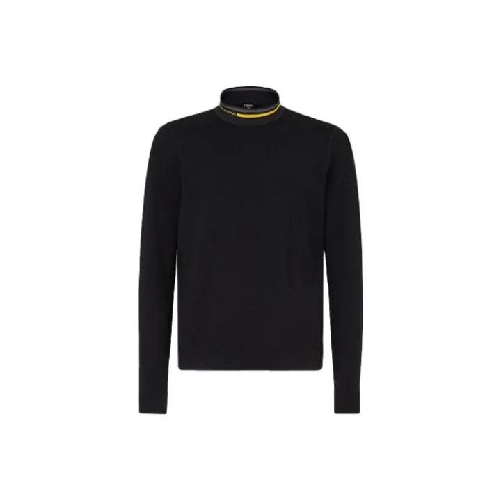 Fendi Fendi Black Turtleneck Slim Fit Sweater 0079 Size US L / EU 52-54 / 3 - 1 Thumbnail