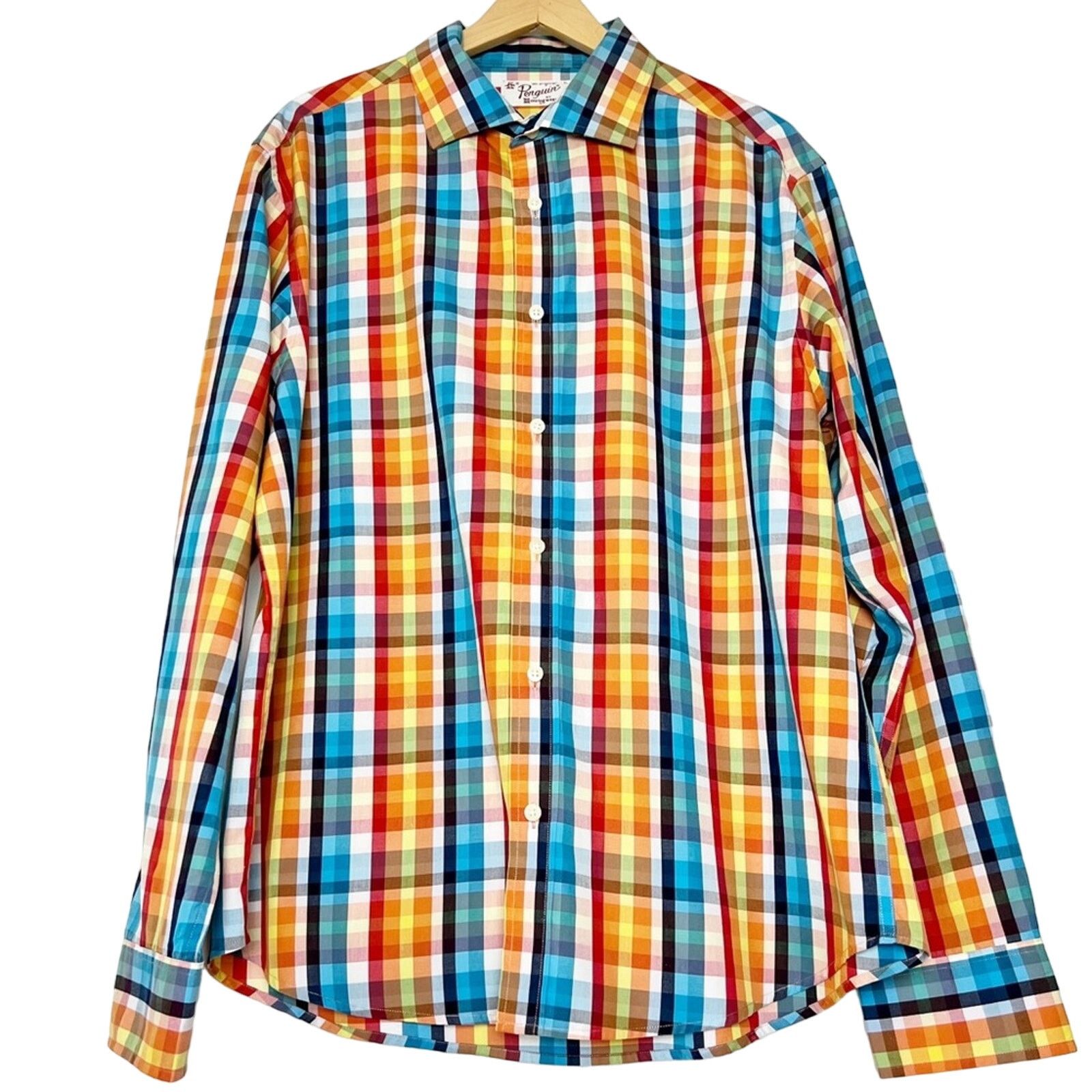 Original Penguin Penguin Bright Multi Check Button Up Shirt Men’s Size XL Size US XL / EU 56 / 4 - 1 Thumbnail