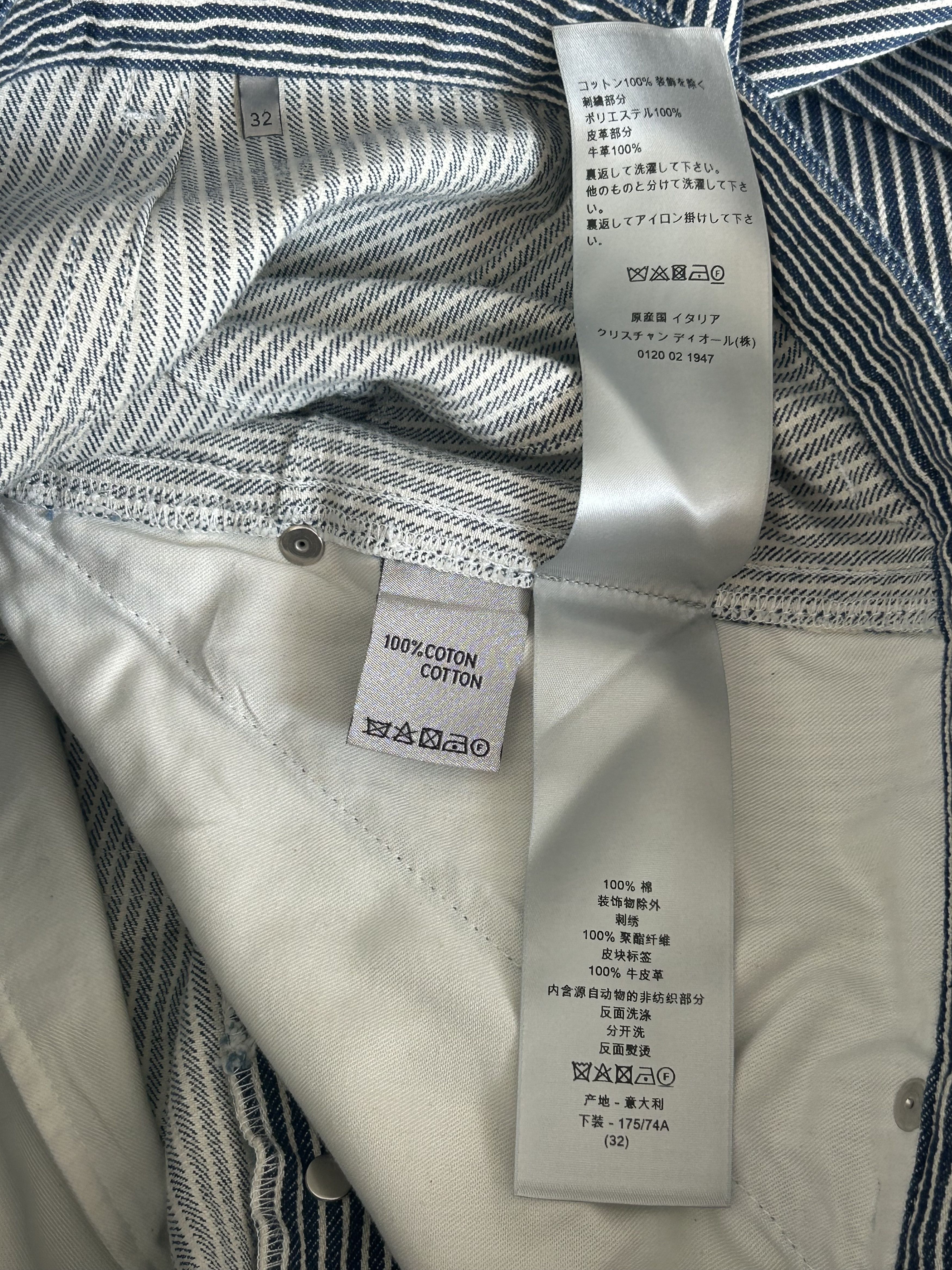 Dior Dior Blue & White Striped Carpenter Pants Size US 32 / EU 48 - 5 Thumbnail