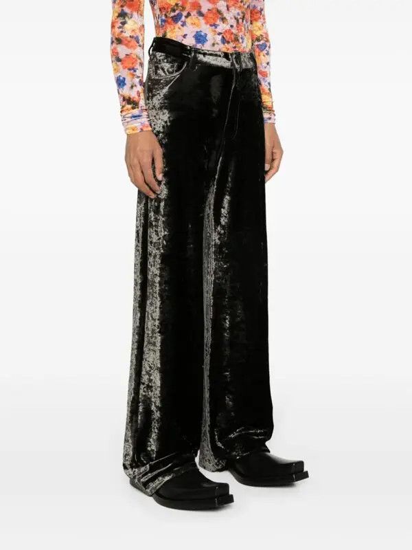 Balenciaga o1y0625 Velvet Casual Pant in Black Size 25" / US 0 / IT 36 - 2 Thumbnail