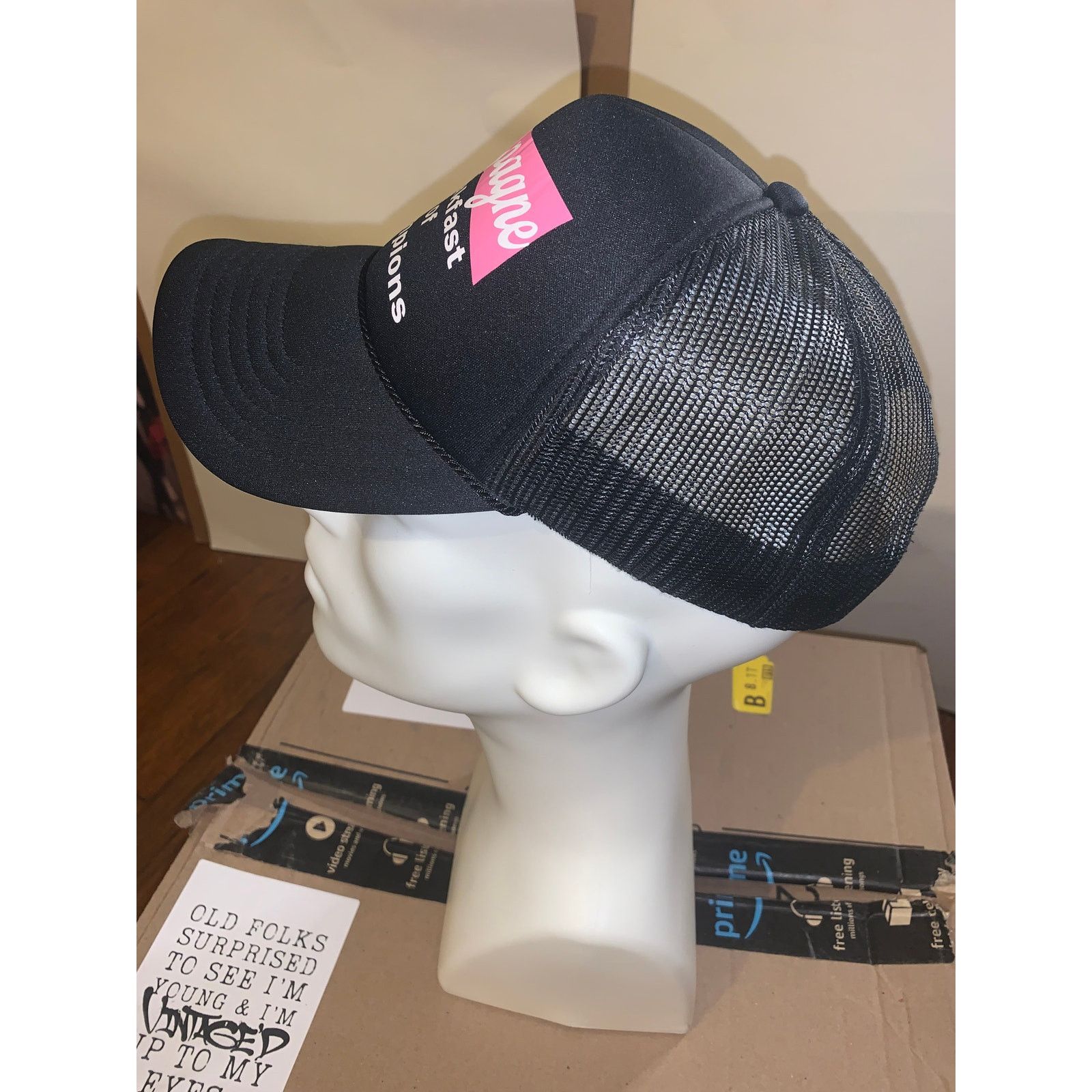 Other Champagne Breakfast of Champions Trucker Hat Black Snapback Size ONE SIZE - 2 Thumbnail