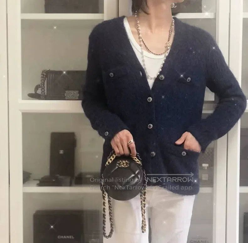 Chanel Chanel Snow Series Black Snowflake Button Knitted Cardigan Size XXS / US 00 / IT 34 - 7 Thumbnail