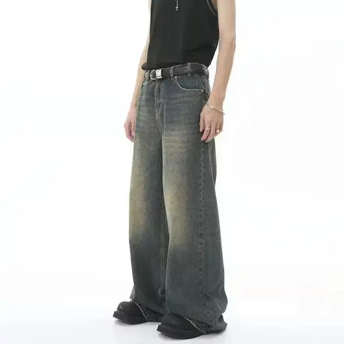 Japanese Brand × Jean Vintage Distressed Loose Wide Leg Mopping Jeans Size US 32 / EU 48 - 3 Thumbnail