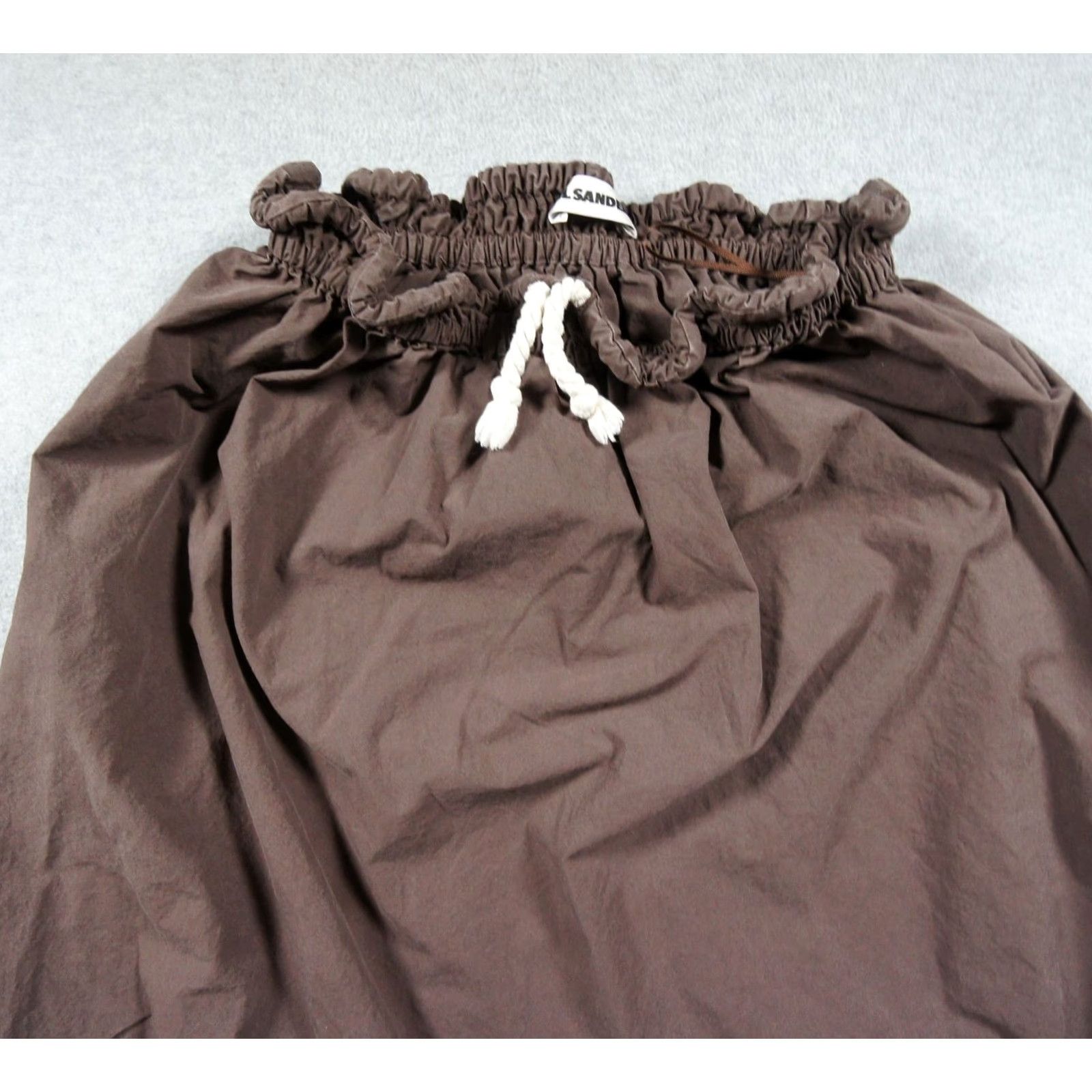 Jil Sander Jil Sander Skirt Womens 36 Brown Drawstring Midi Pockets Designer Gathered Regular Size Type Skirt, Brown, 36, Midi, Pockets, Designer Size 25" / US 0 / IT 36 - 2 Thumbnail