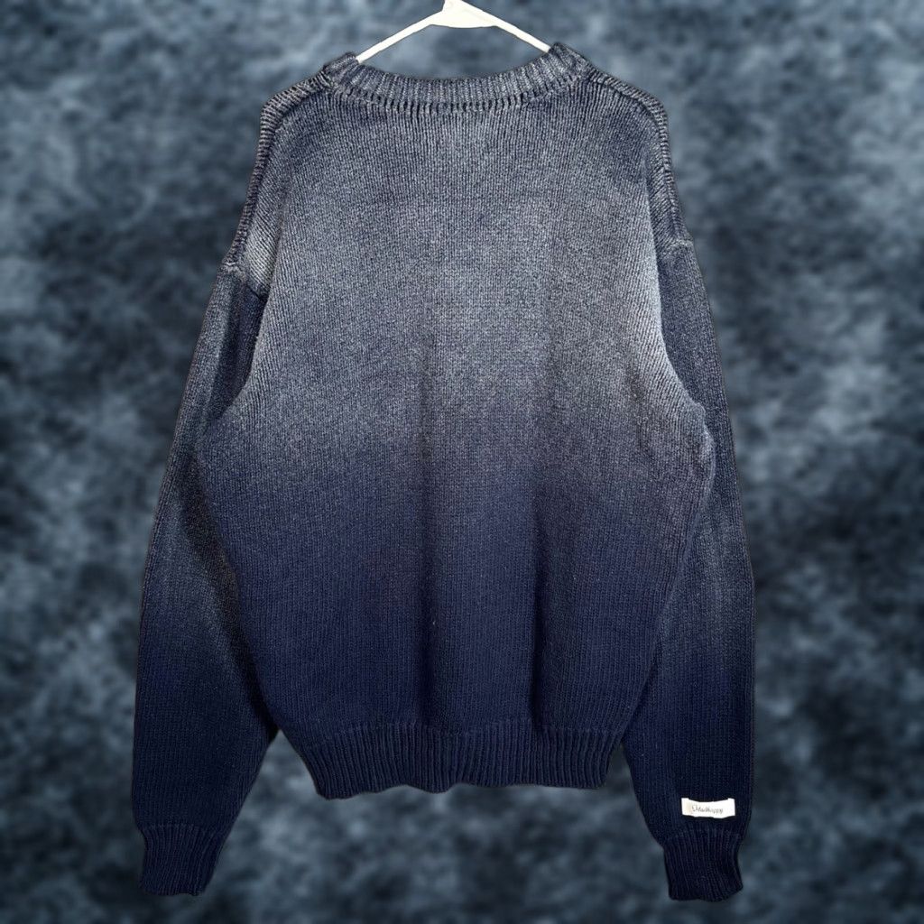 Madhappy Mens Large Gradient Navy Blue Heavyweight Sweater Pullover USA Shirt Mens