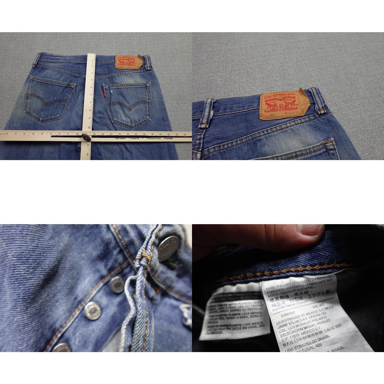 Levi's Levi's 501 Jeans Mens 34x29 Blue Straight Regular Fit Button Fly 5-Pocket Designers Denim Jeans USA Theme Mens Size US 34 / EU 50 - 8 Thumbnail